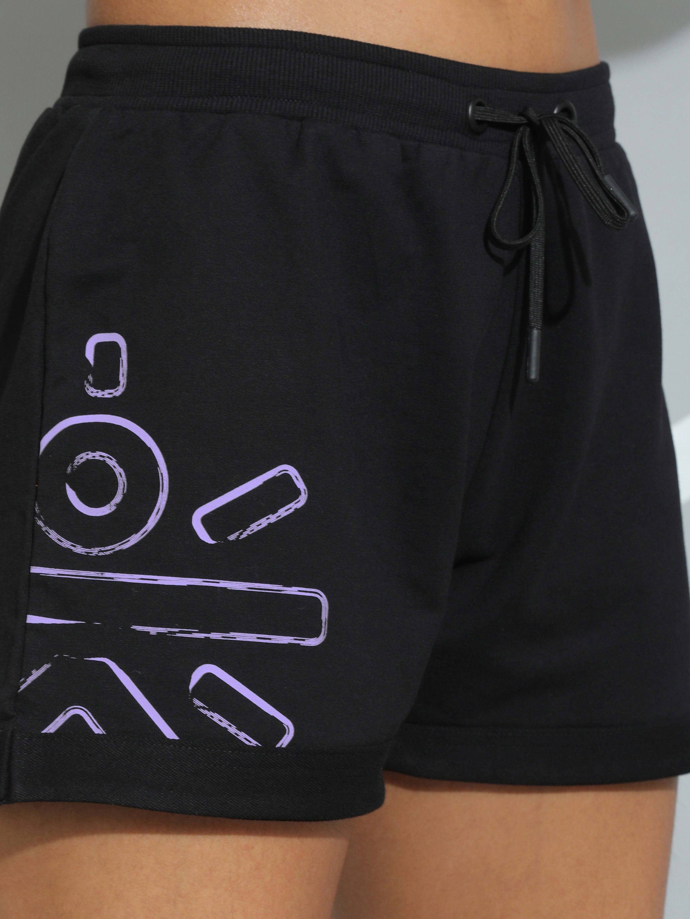 Brushstroke Logo Workout Shorts for Women