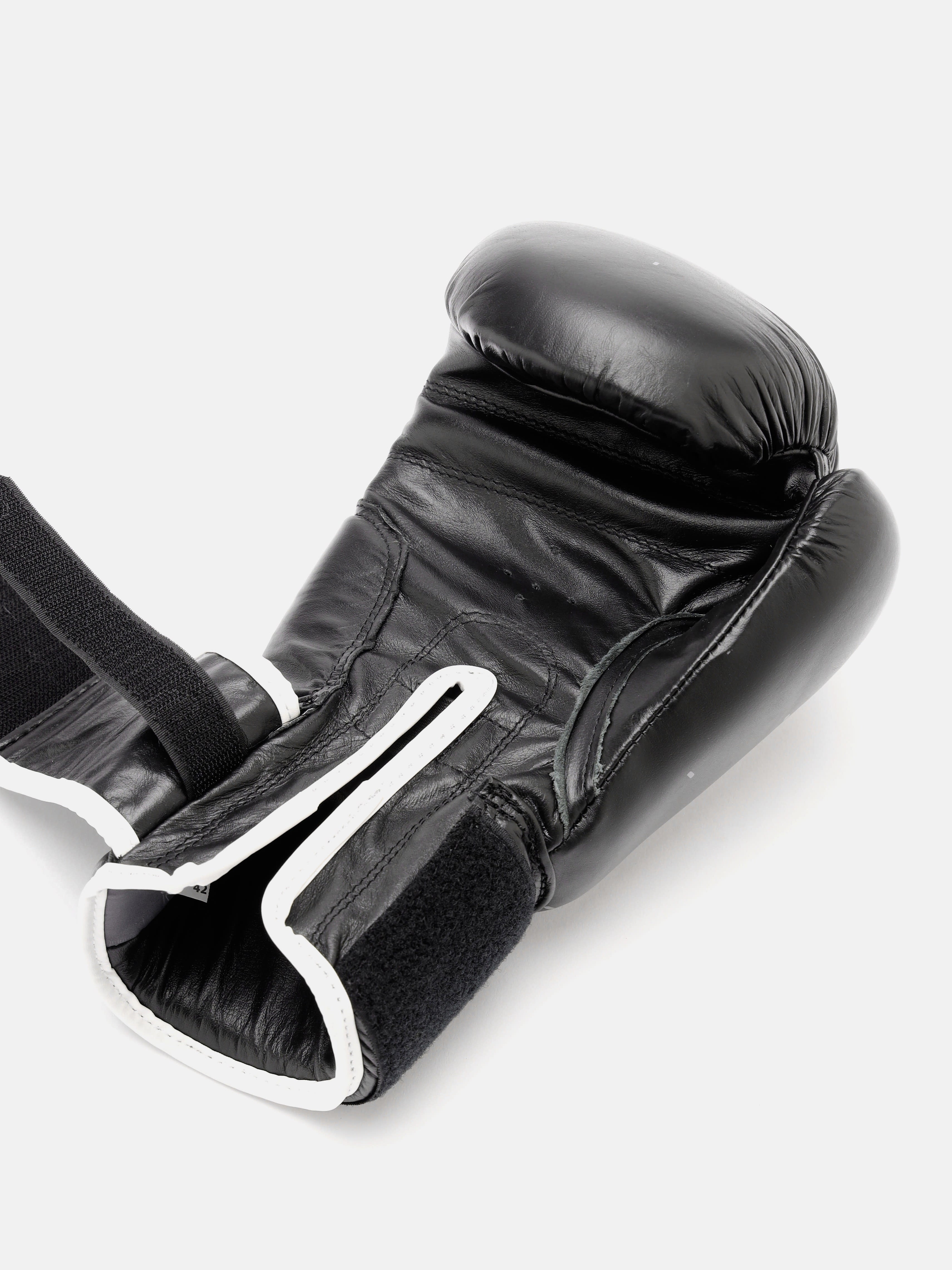 cult Premium Leather Boxing Gloves for Men & Women Foam Padding Thickness 35 mm Punching Bag Gloves for Boxing, Training, Kickboxing, Muay Thai, MMA Boxing Gloves Black & White