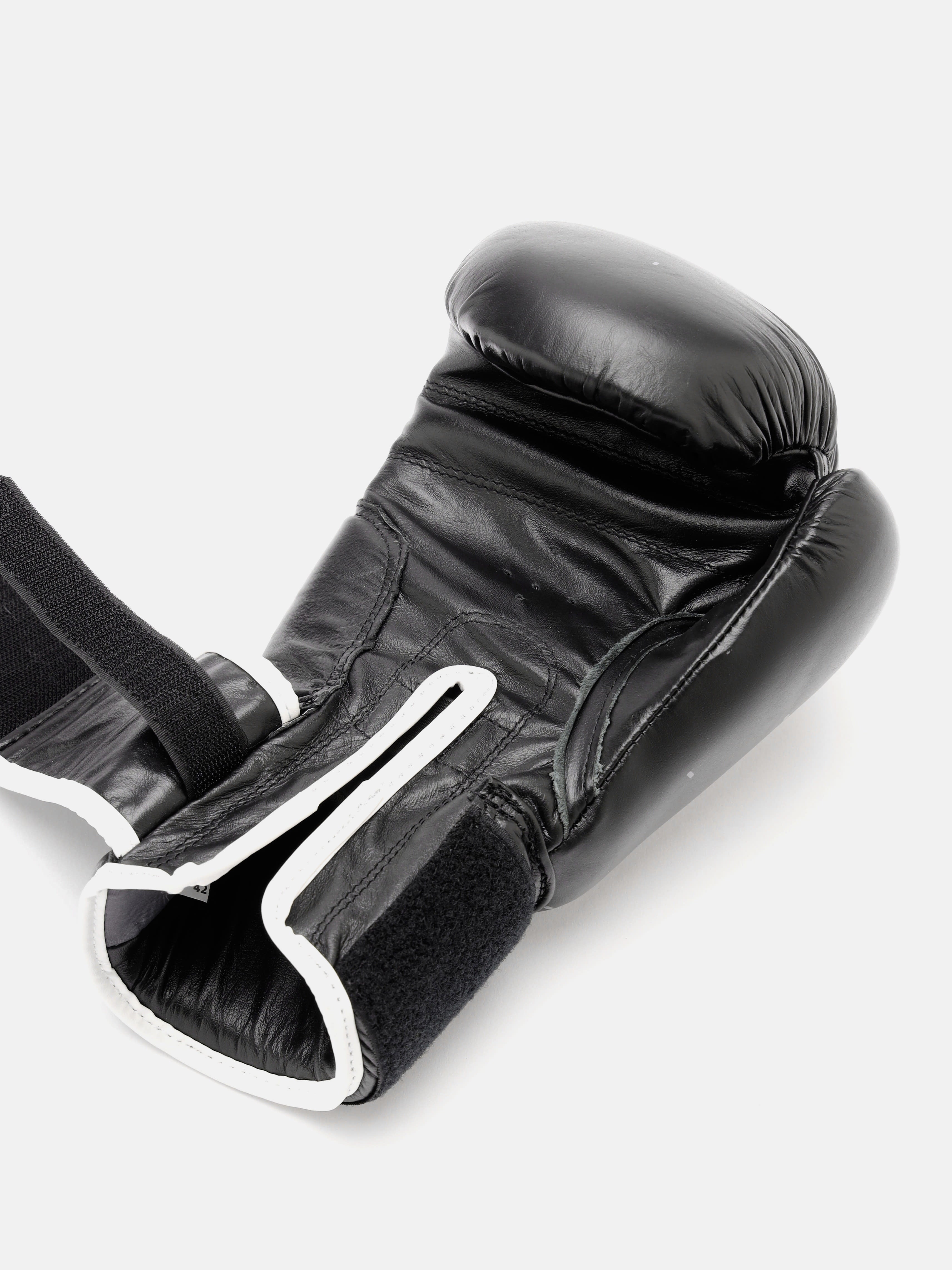 cult Premium Leather Boxing Gloves for Men & Women Foam Padding Thickness 35 mm Punching Bag Gloves for Boxing, Training, Kickboxing, Muay Thai, MMA Boxing Gloves Black & White