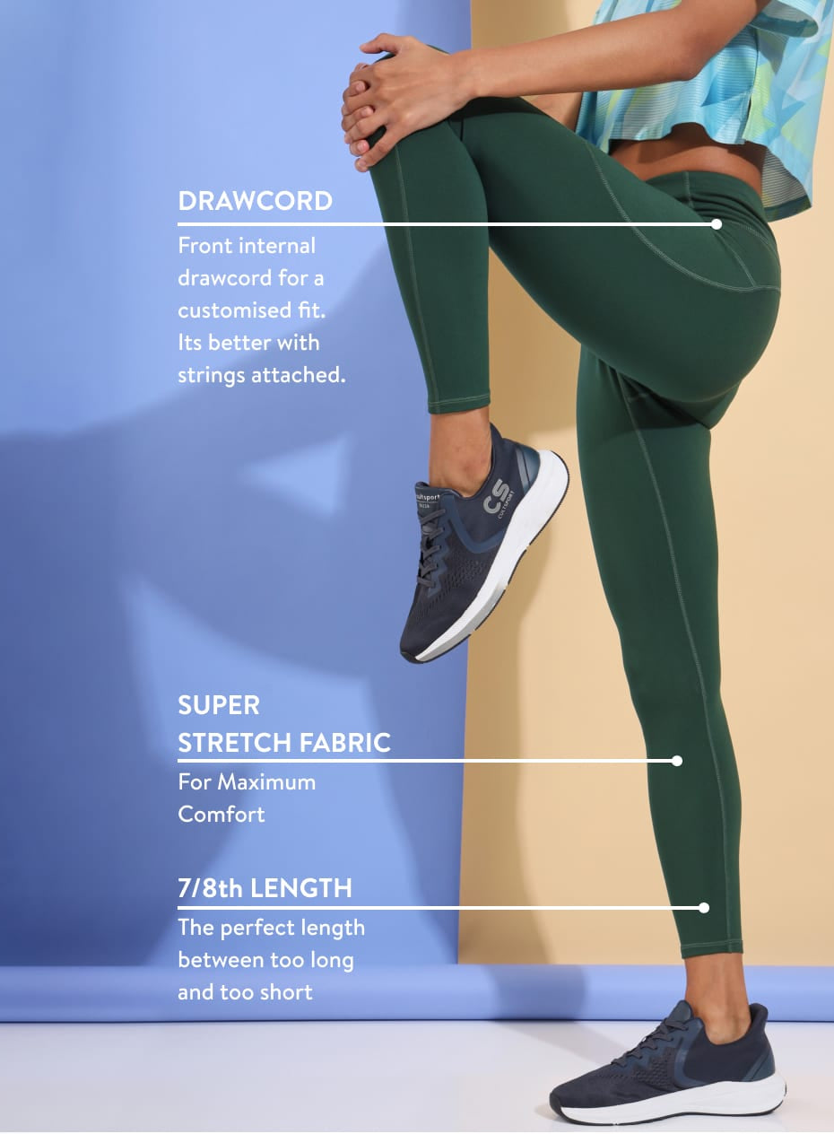 AbsoluteFit Essential Green Tights With Pockets