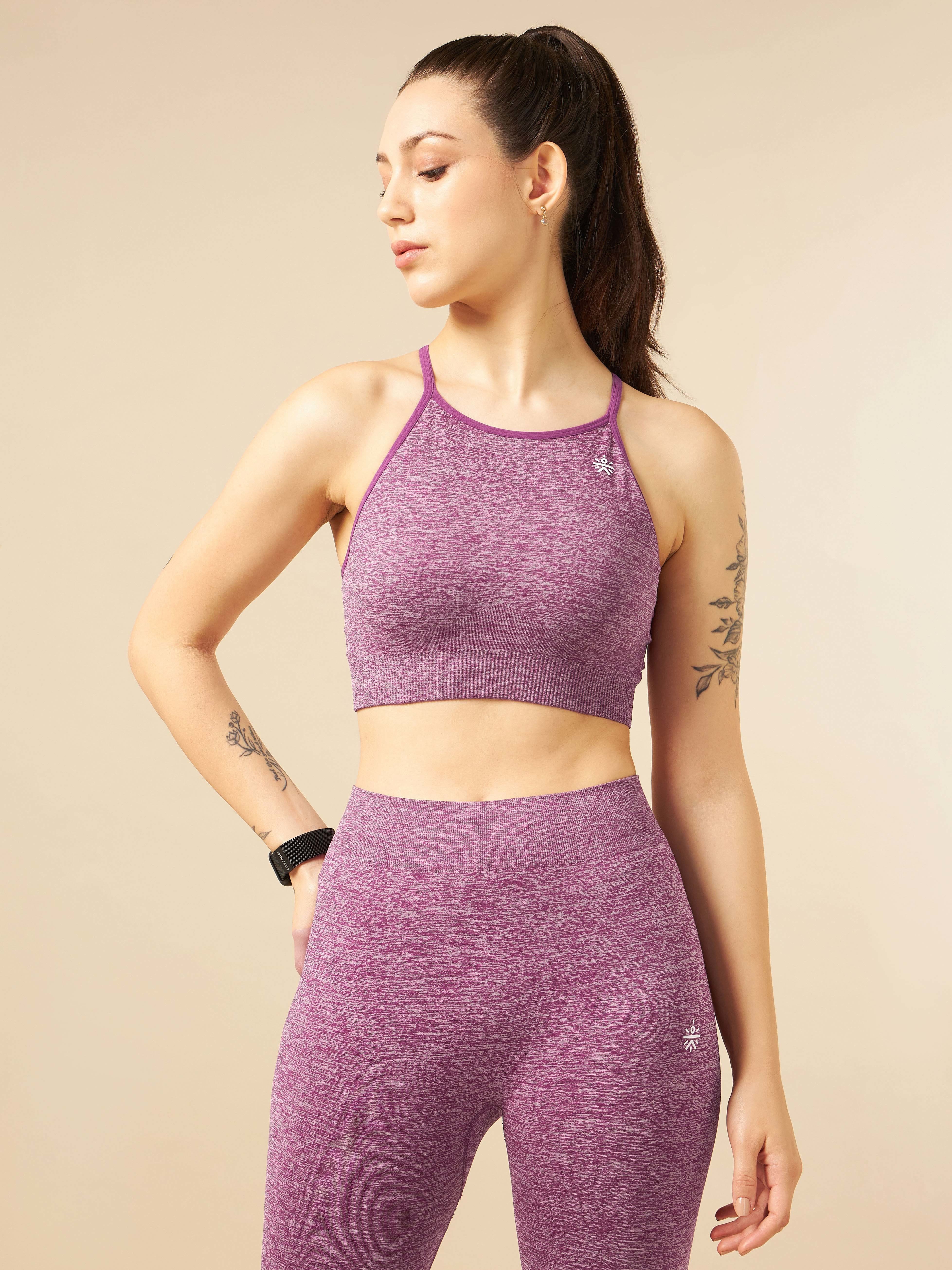 Purple Seamless Medium-Support Sports Bra