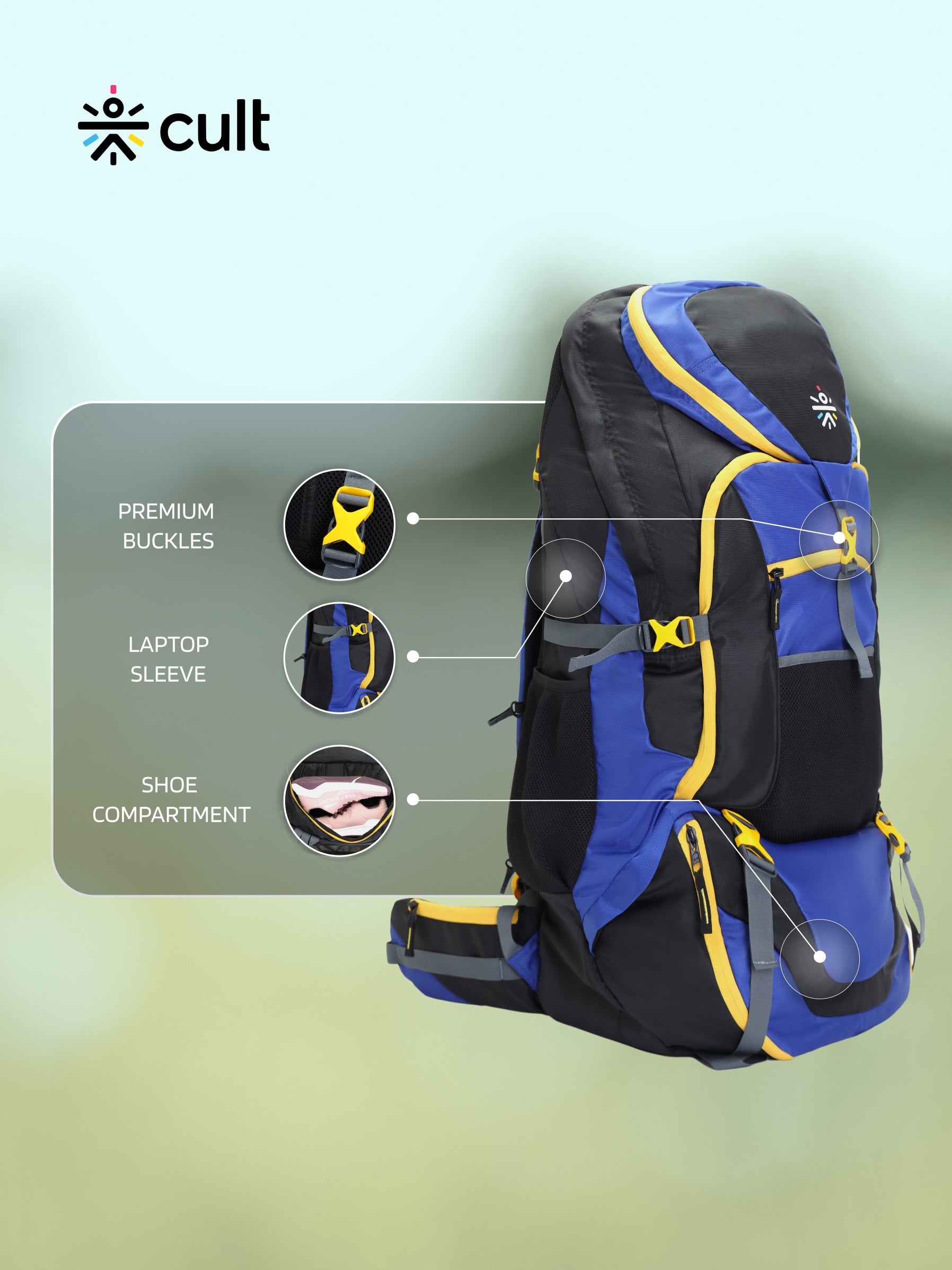 Travel Rucksack 95 L Blue