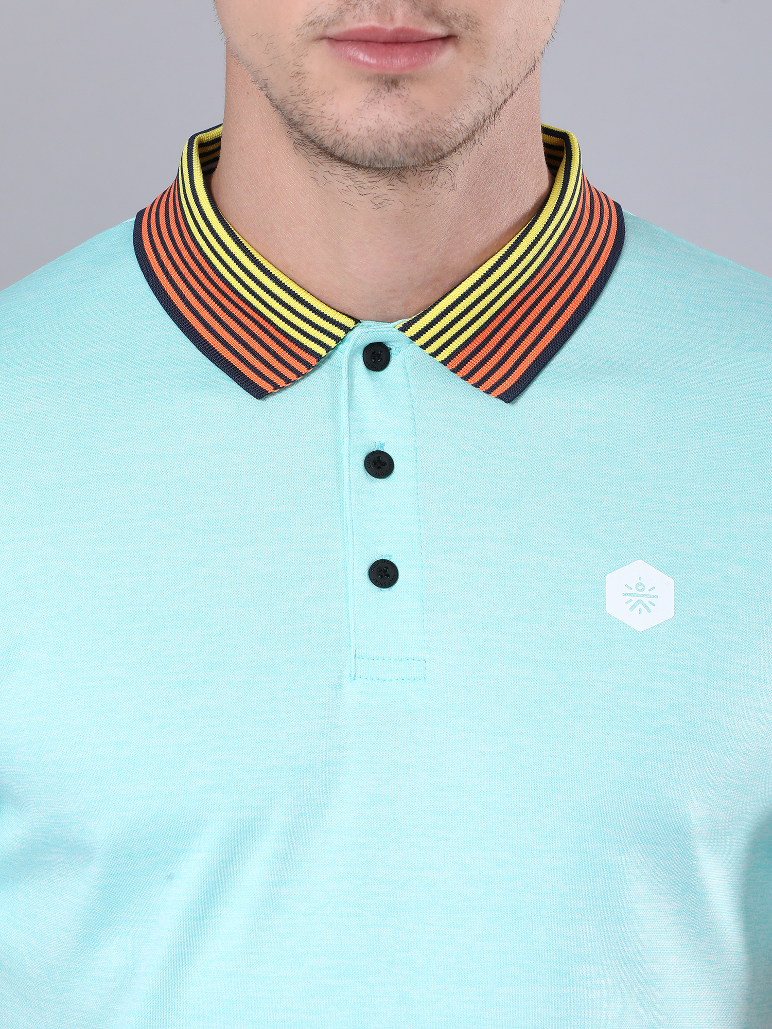 Signature Tri color Aqua Polo