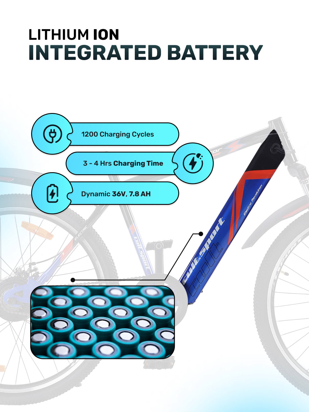 ESCALATOR 27.5T BLUE with 250W BLDC Motor| 4 Hours Fast Charge| 7.8 Ah Li-ion Battery| Up to 35 Km| 27.5 Inches Wheels| Single Speed Electric Cycle | Ideal for 15+ Years