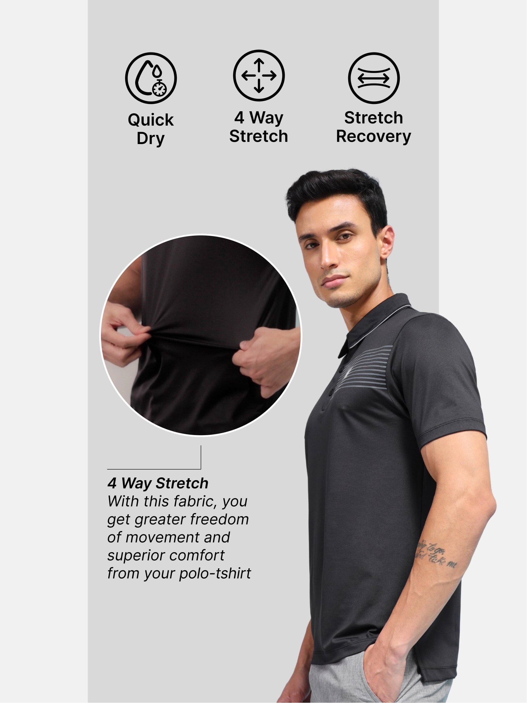 Comfort Polo T-shirt with Chest Graphic