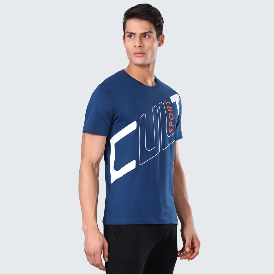 Everydays Slide Blue Cotton Tee