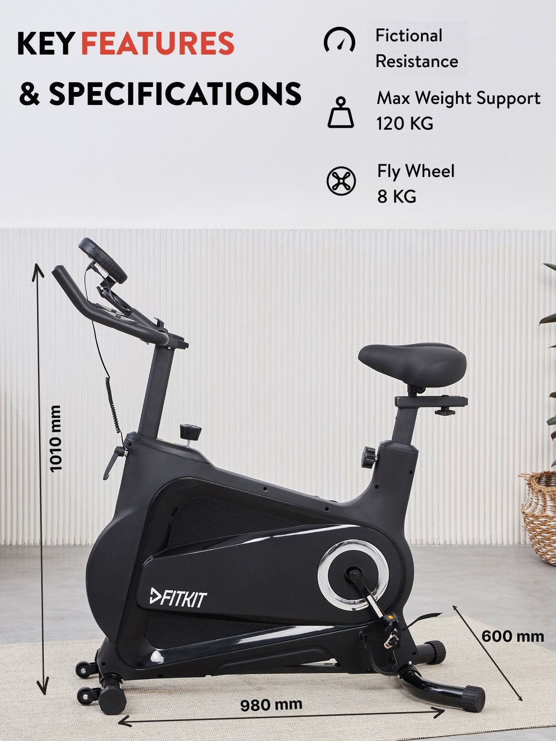 FK8000 | 8kg Flywheel | Max Weight-120kg | Friction Resistance (with 6 months extended warranty)