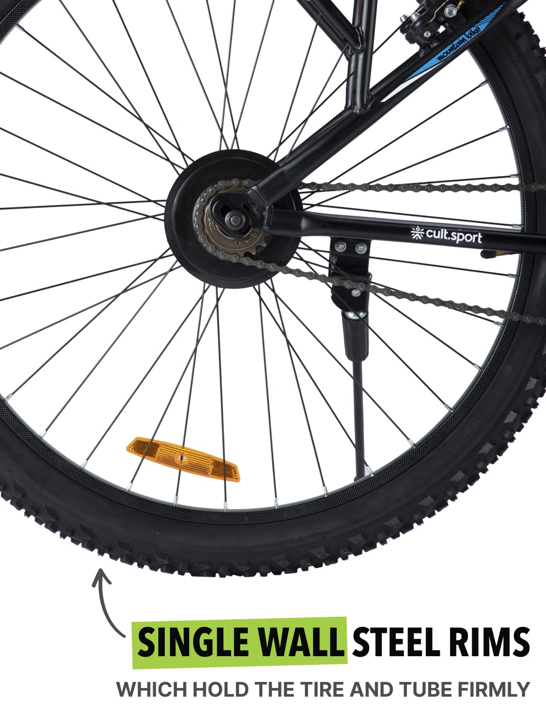 StudIBC27.5Black Steel Single Speed 27.5 inch Mountain Cycle with Single Wall Rim and Rigid Fork