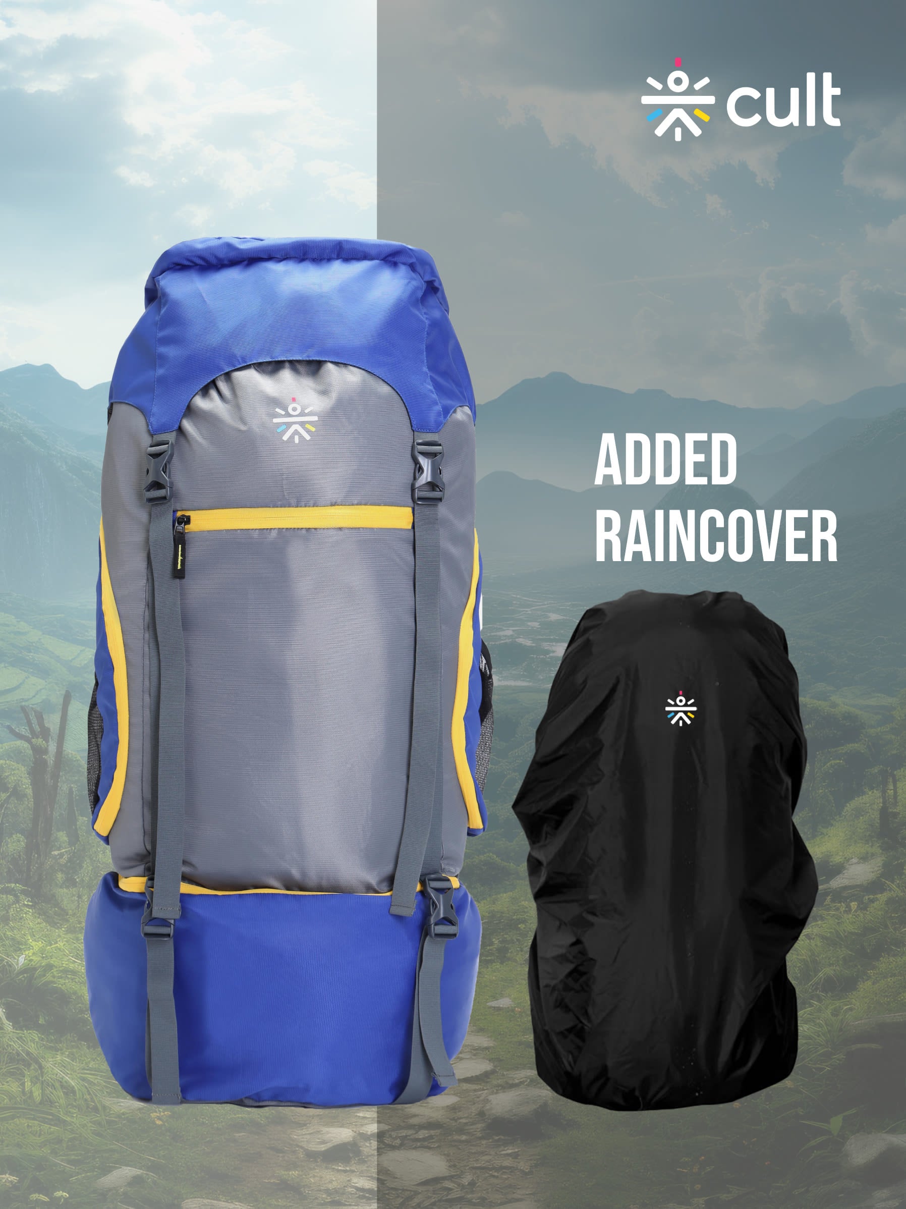 Travel Trekking Rucksack 80 L Blue