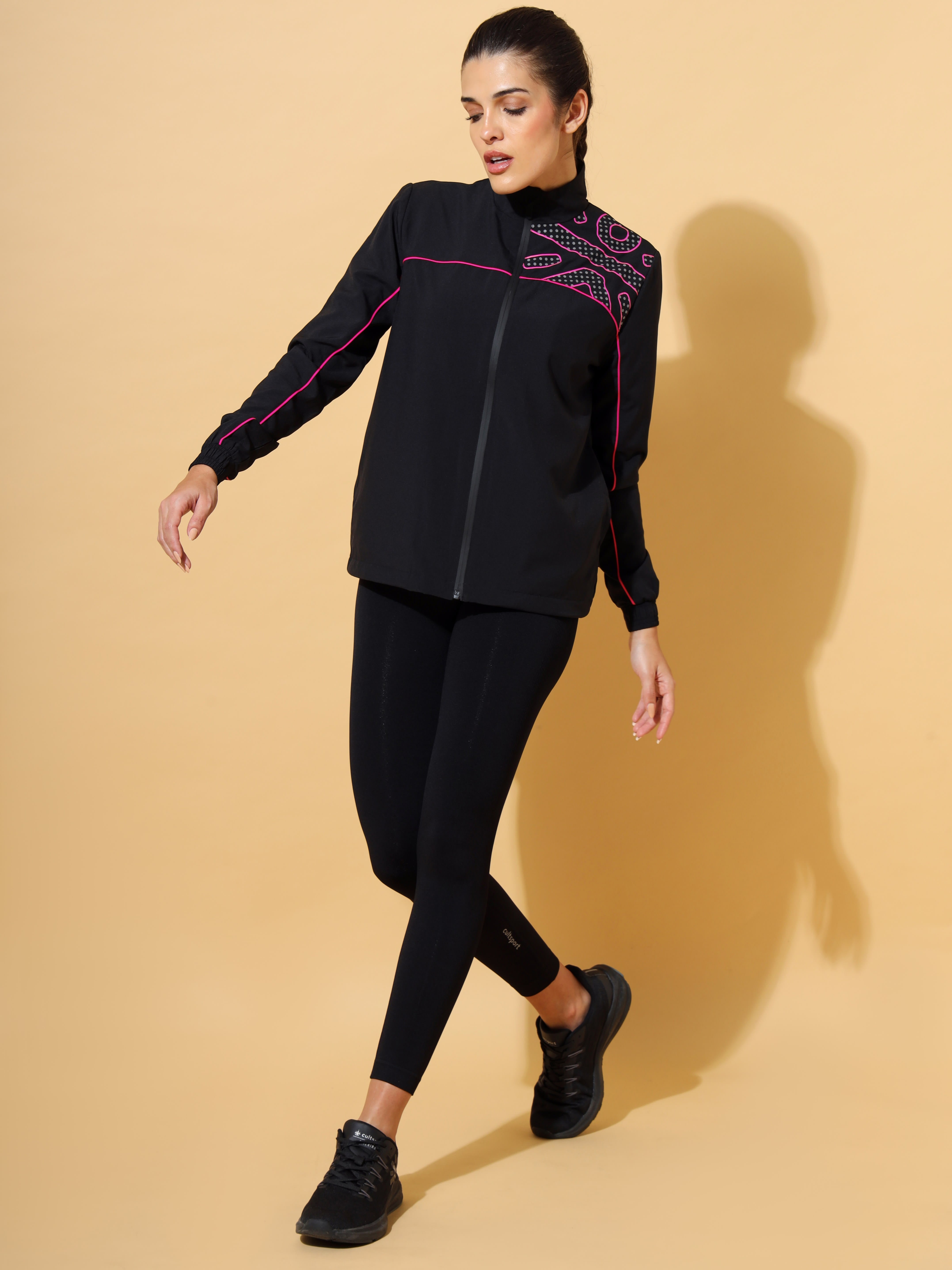 Active Zip Through Jacket with Contrast Piping