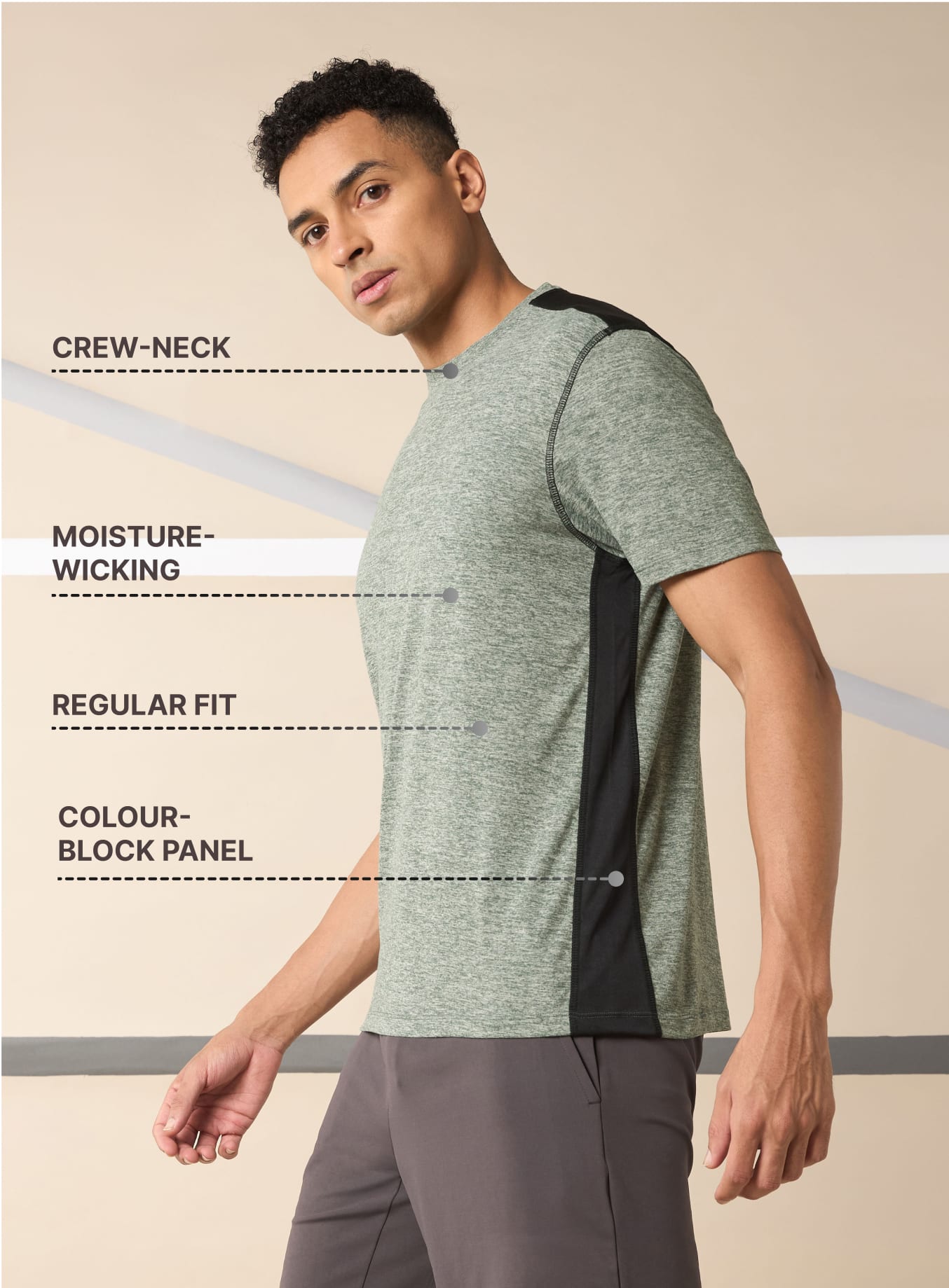 Men's Amp Up Performance Olive Comfortech T-shirt