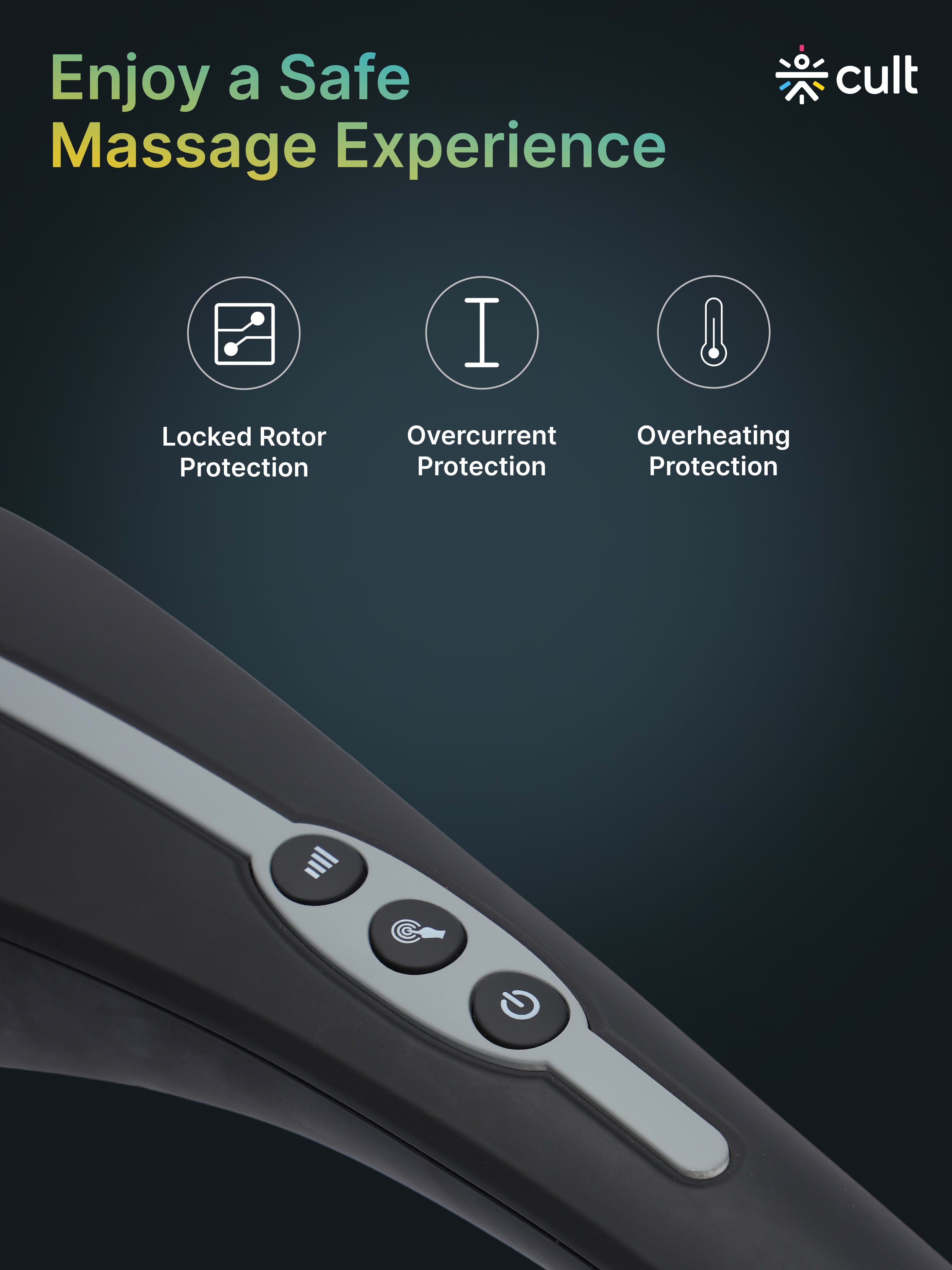 Cult Flex Plus Corded Electric Handheld Full Body Massager with 4 Interchangeable Heads, 6 modes, and 6 Adjustable Speed Settings for Pain Relief and Relaxation