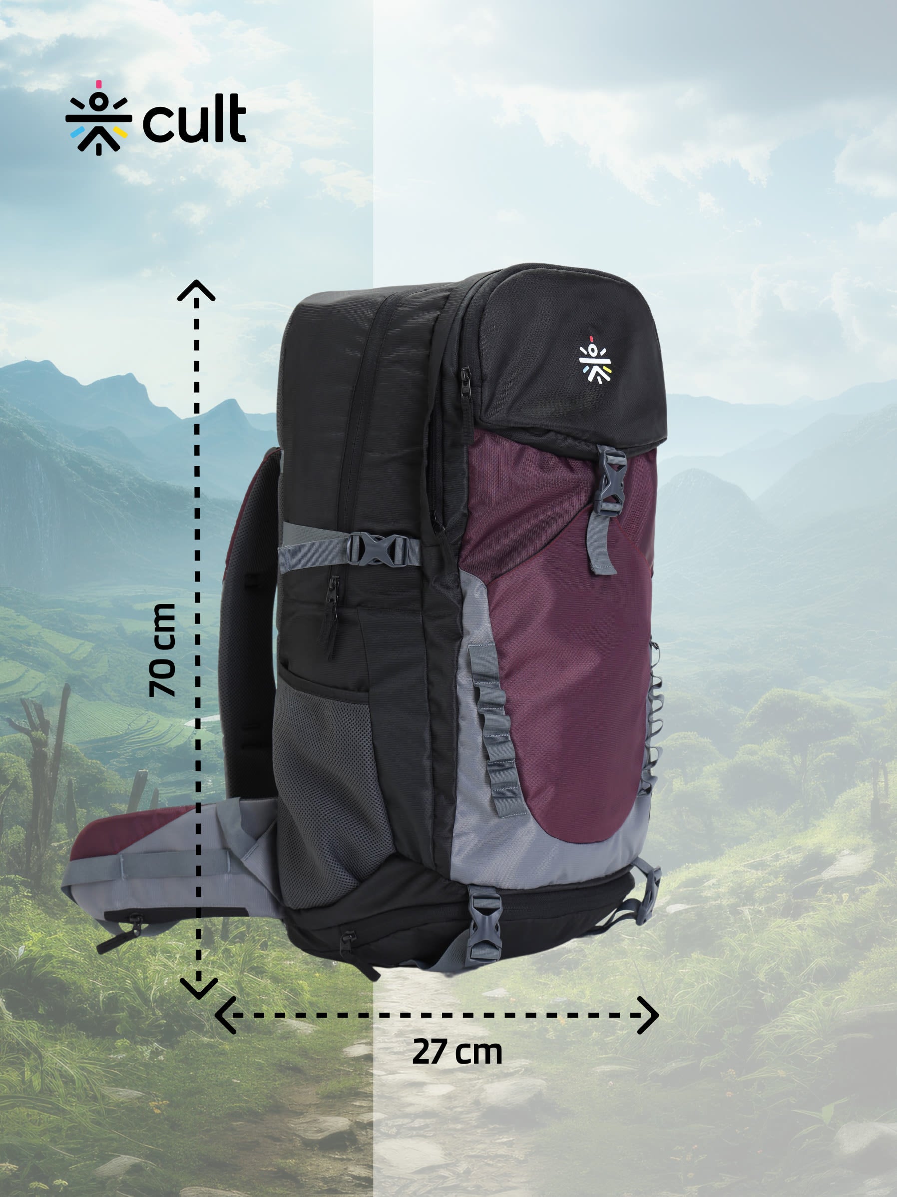 Travel Rucksack 60 L Maroon
