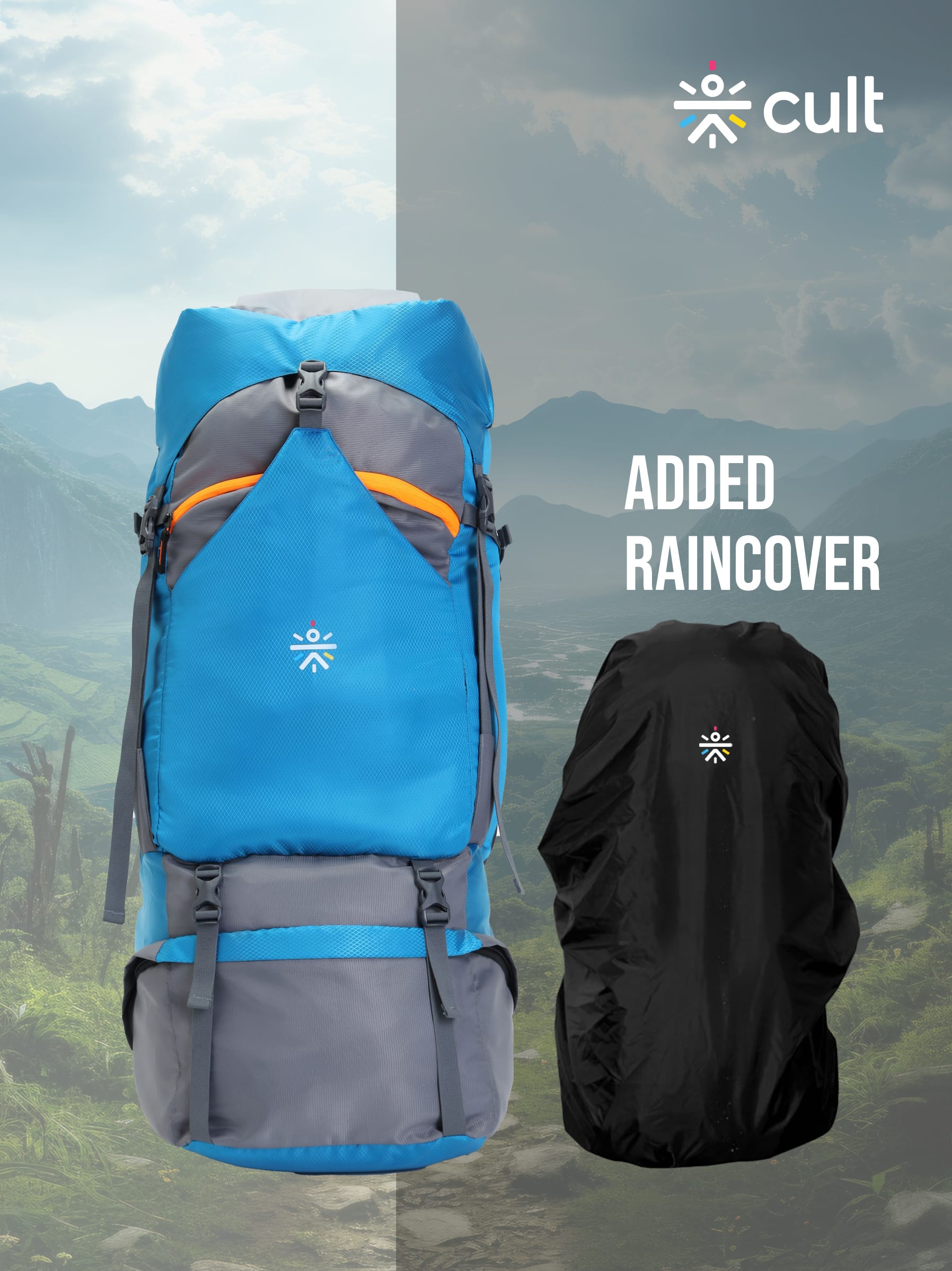 Travel Trekking Rucksack 75 L Blue