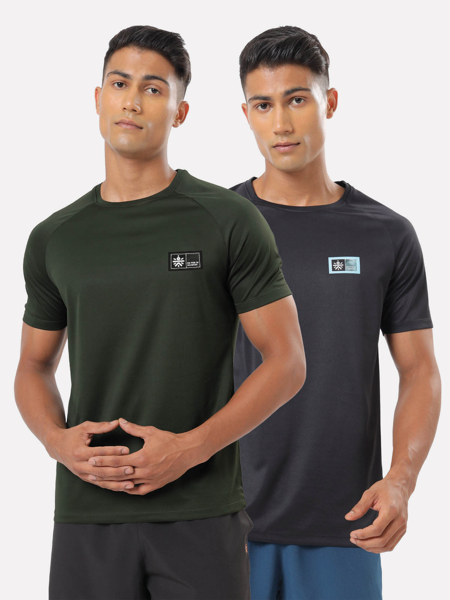 Solid Raglan T-shirt with Logo Pack of 2