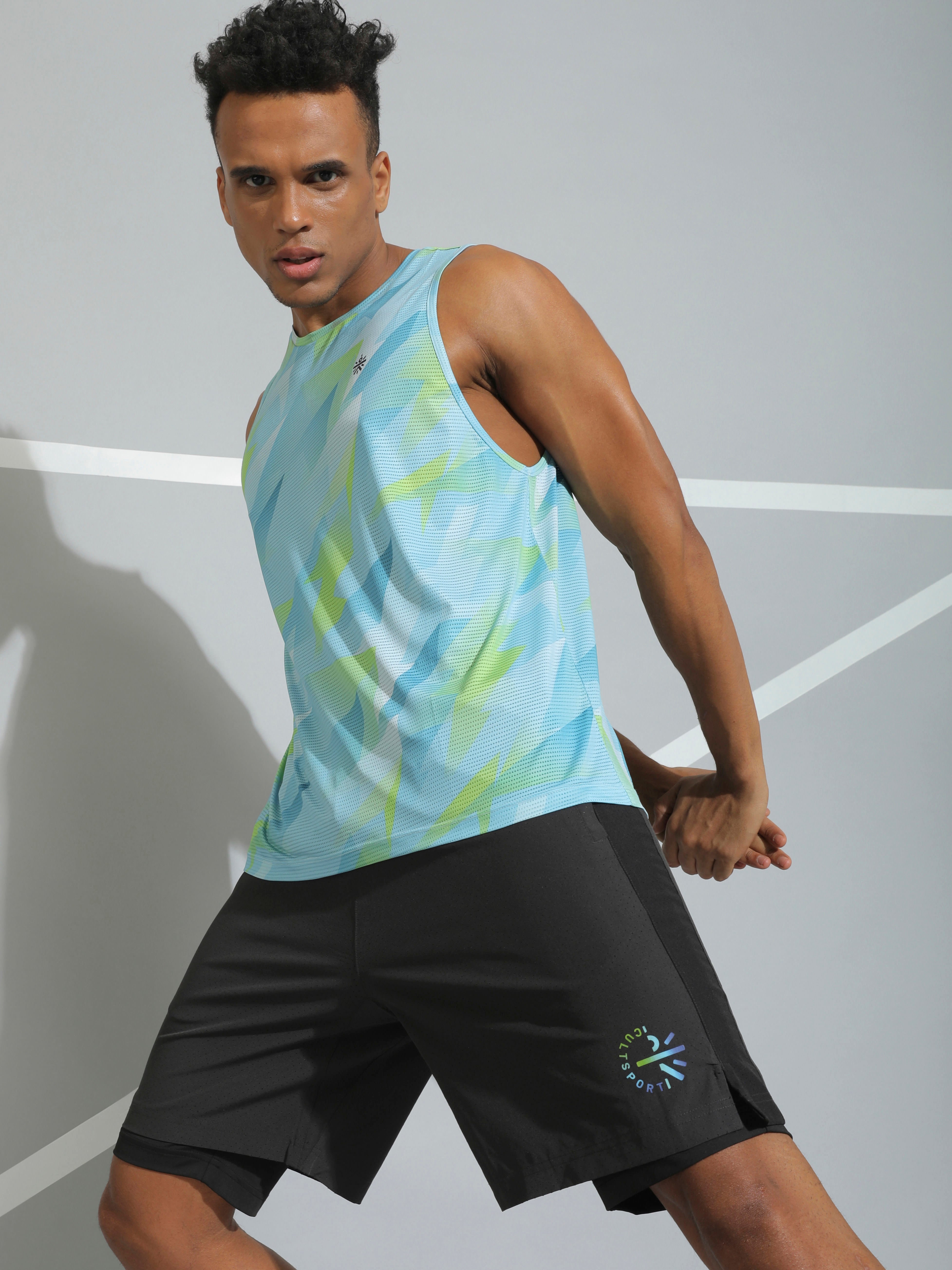 Geometric Print Active Tank Top