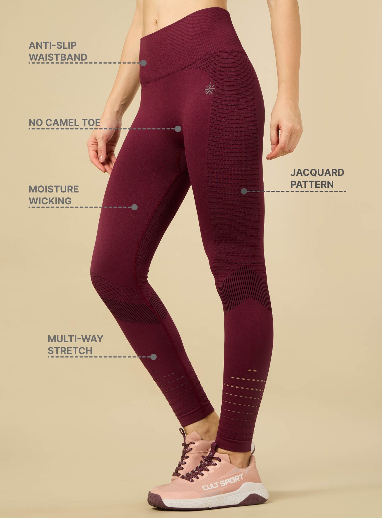 Red Seamless Sports Tights