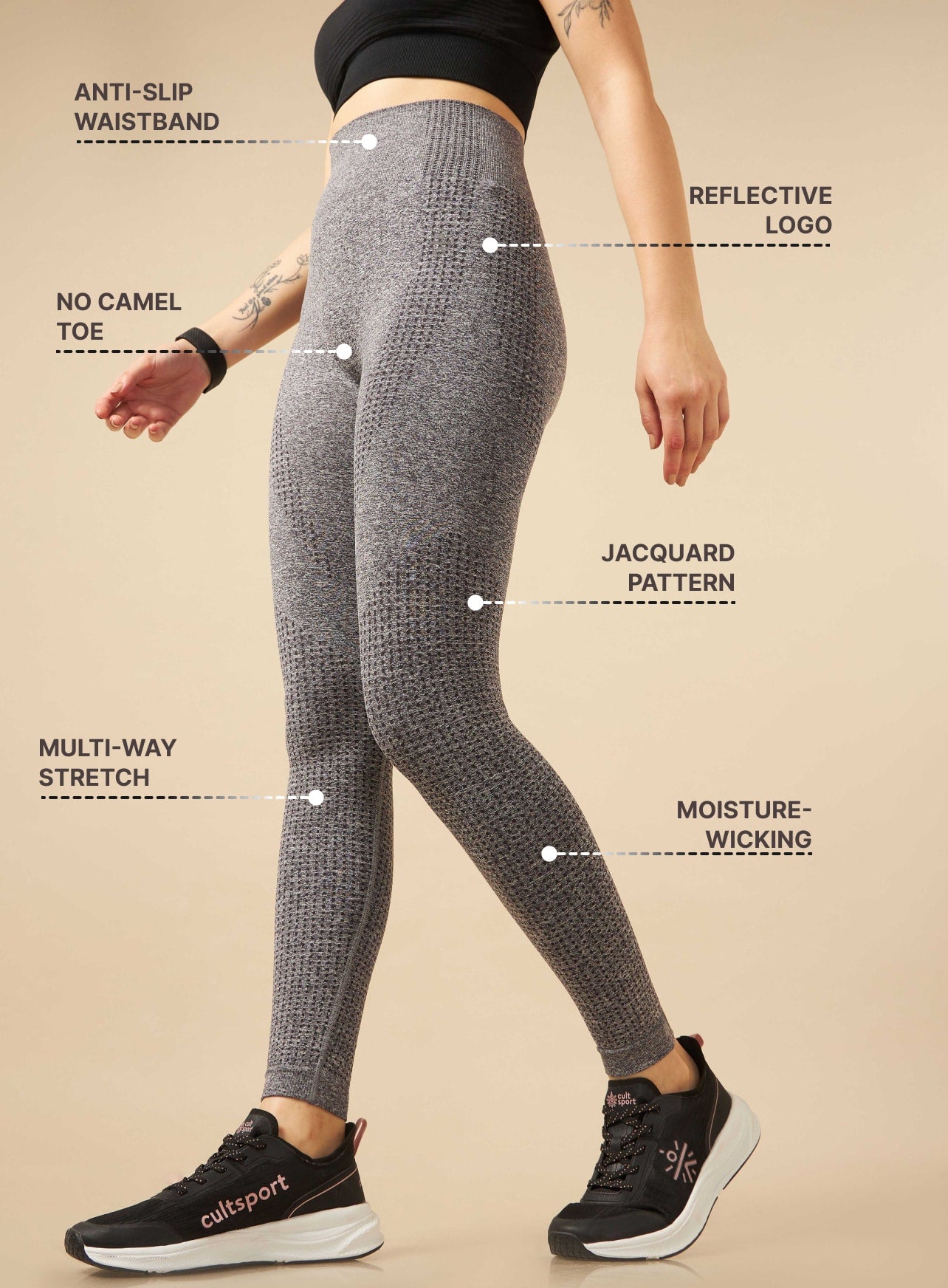 Dark Grey Seamless Contour Leggings