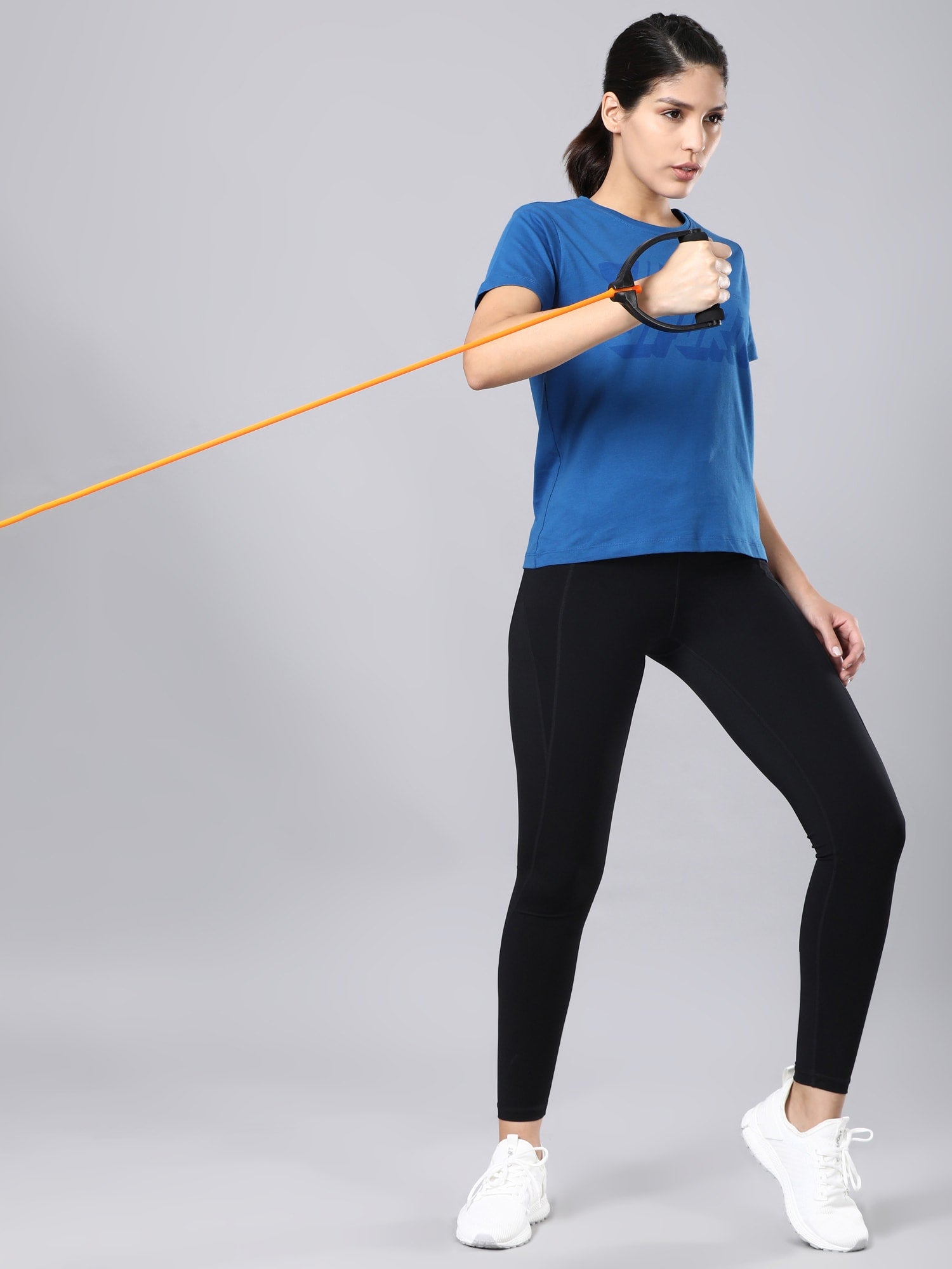 Flydry Cotton French Blue Cropped Workout Tee