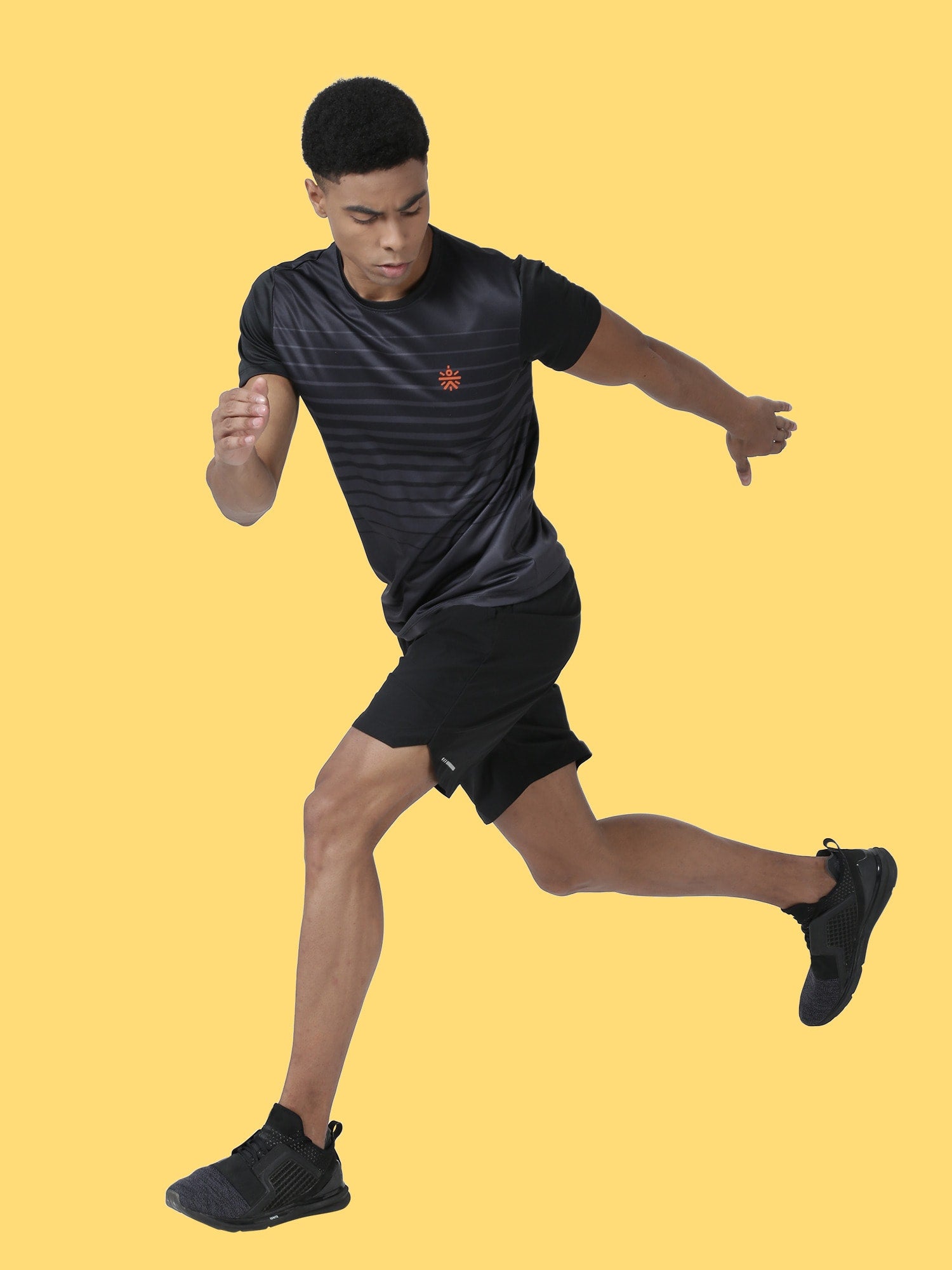 Neo Stripe Black Grey Gym Tee