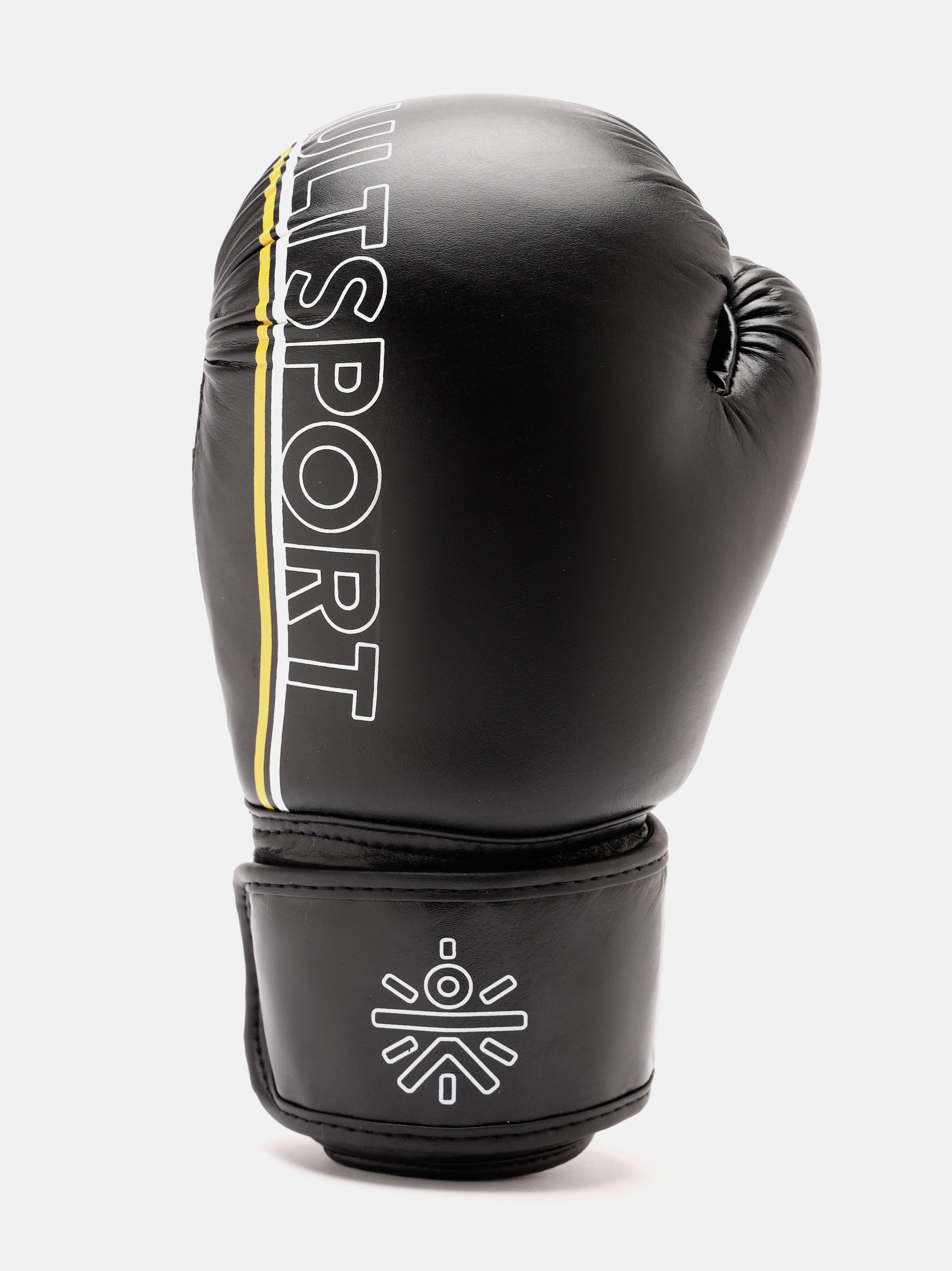 cult Premium Leather Boxing Gloves for Men & Women Foam Padding Thickness 35 mm Punching Bag Gloves for Boxing, Training, Kickboxing, Muay Thai, MMA Boxing Gloves Black & Yellow