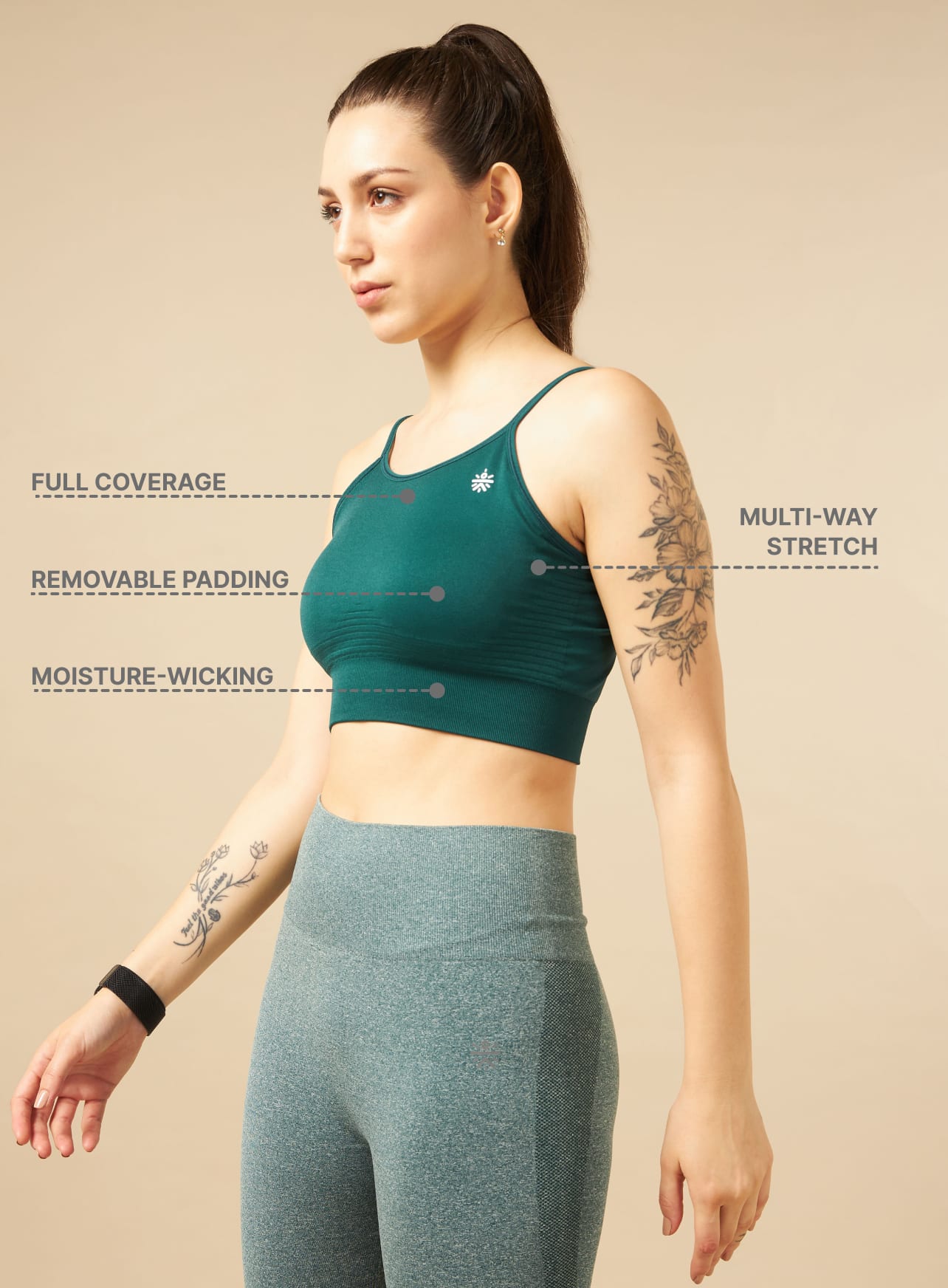 Sea Green Seamless Medium-Support Sports Bra
