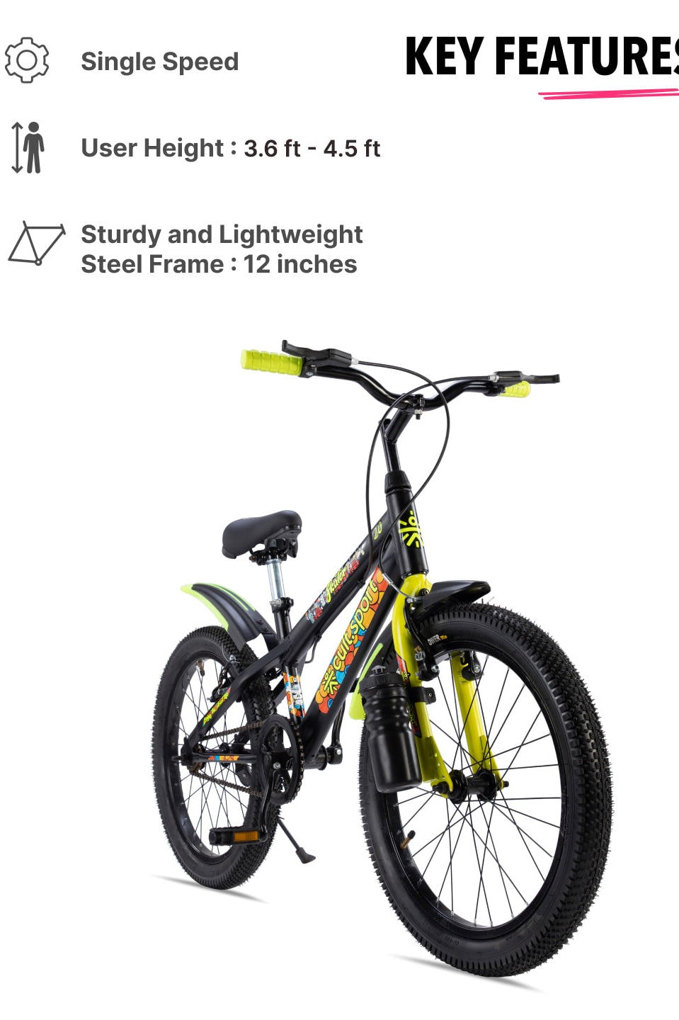 Skater 20T Steel Frame Kids Bike Black