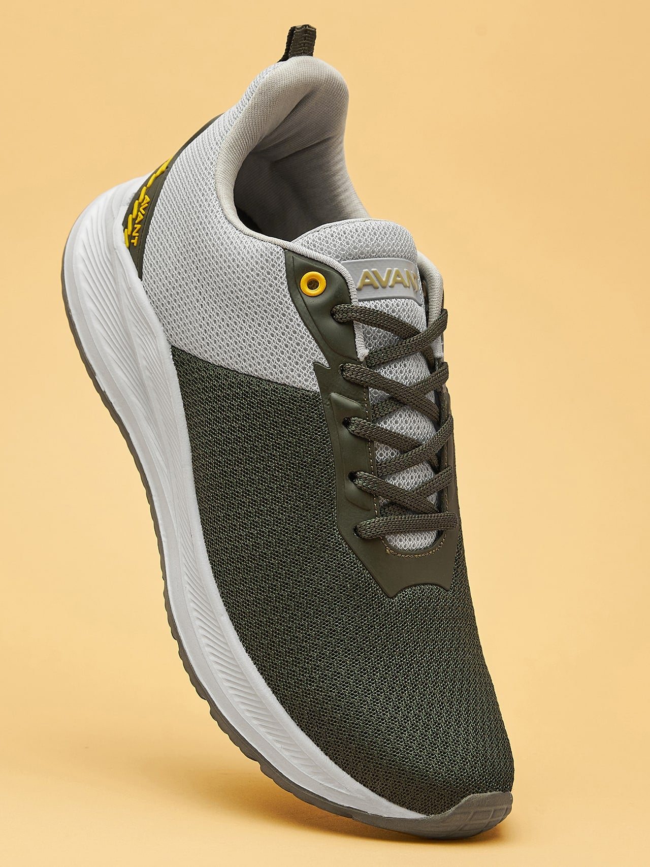 Avant Men's Racer Walking Shoes-L.Grey/Olive