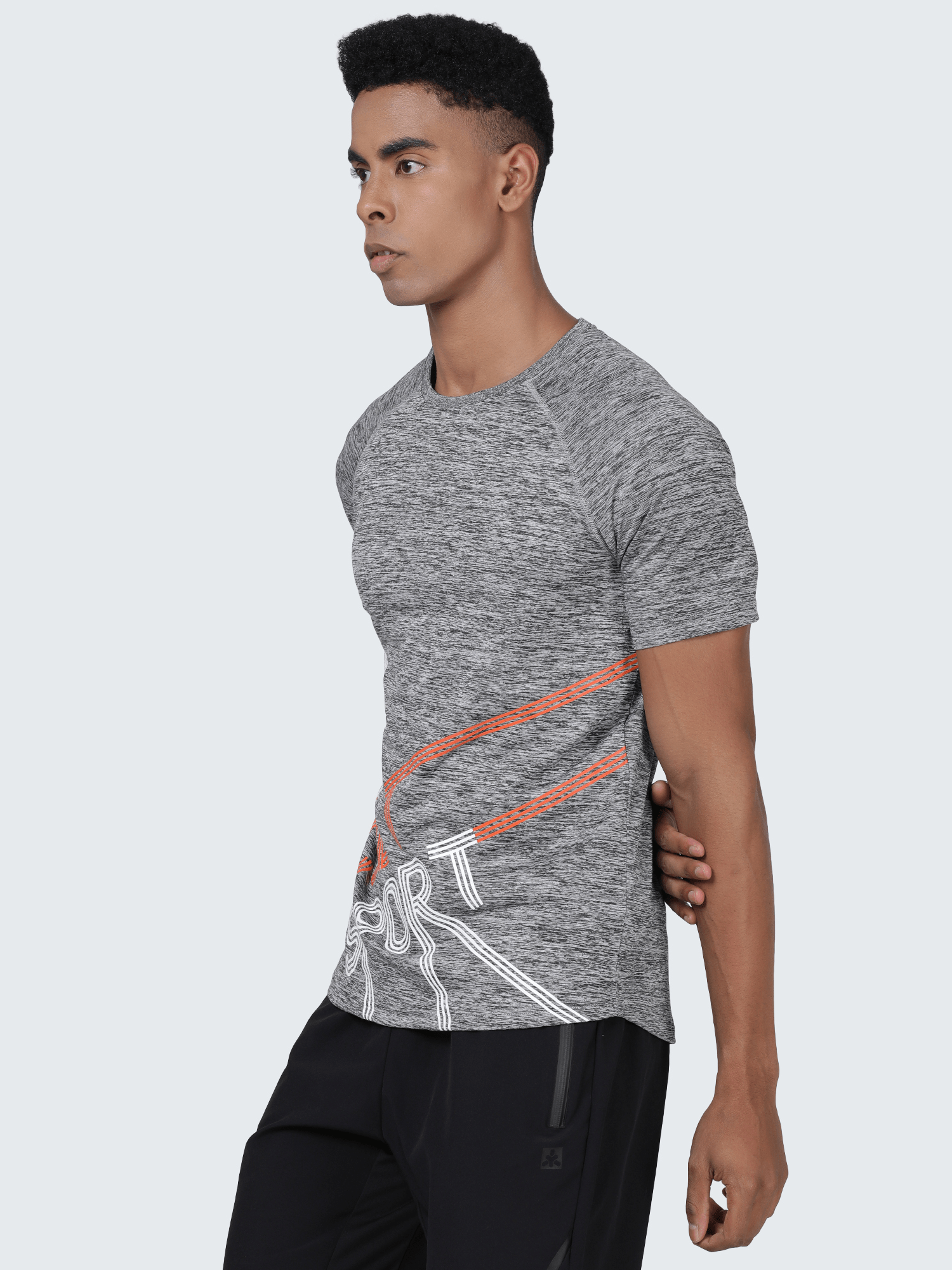 Signature Network Grey Mel Workout Tee