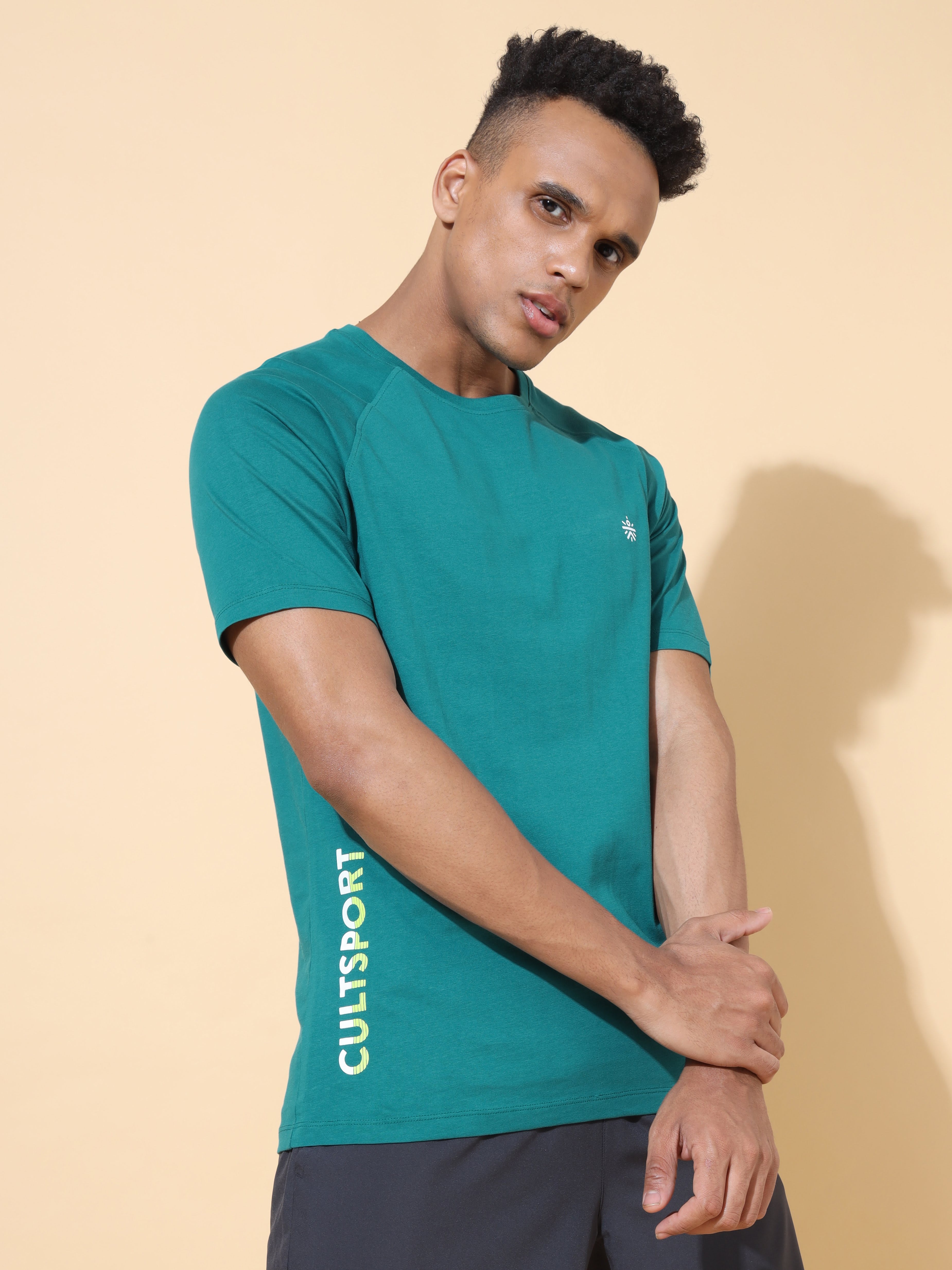 Raglan Sleeve T-shirt with Placement Print