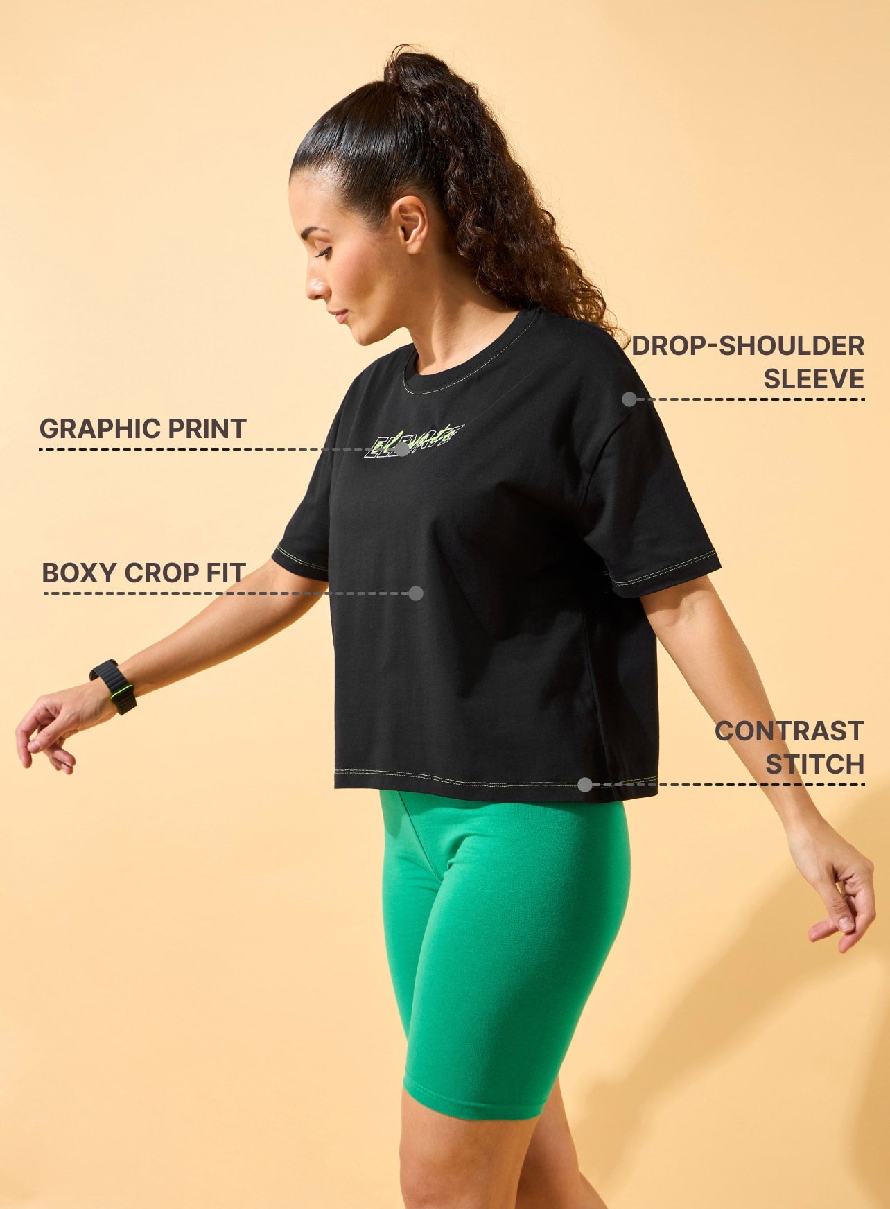 Elevate Print Cropped T-shirt