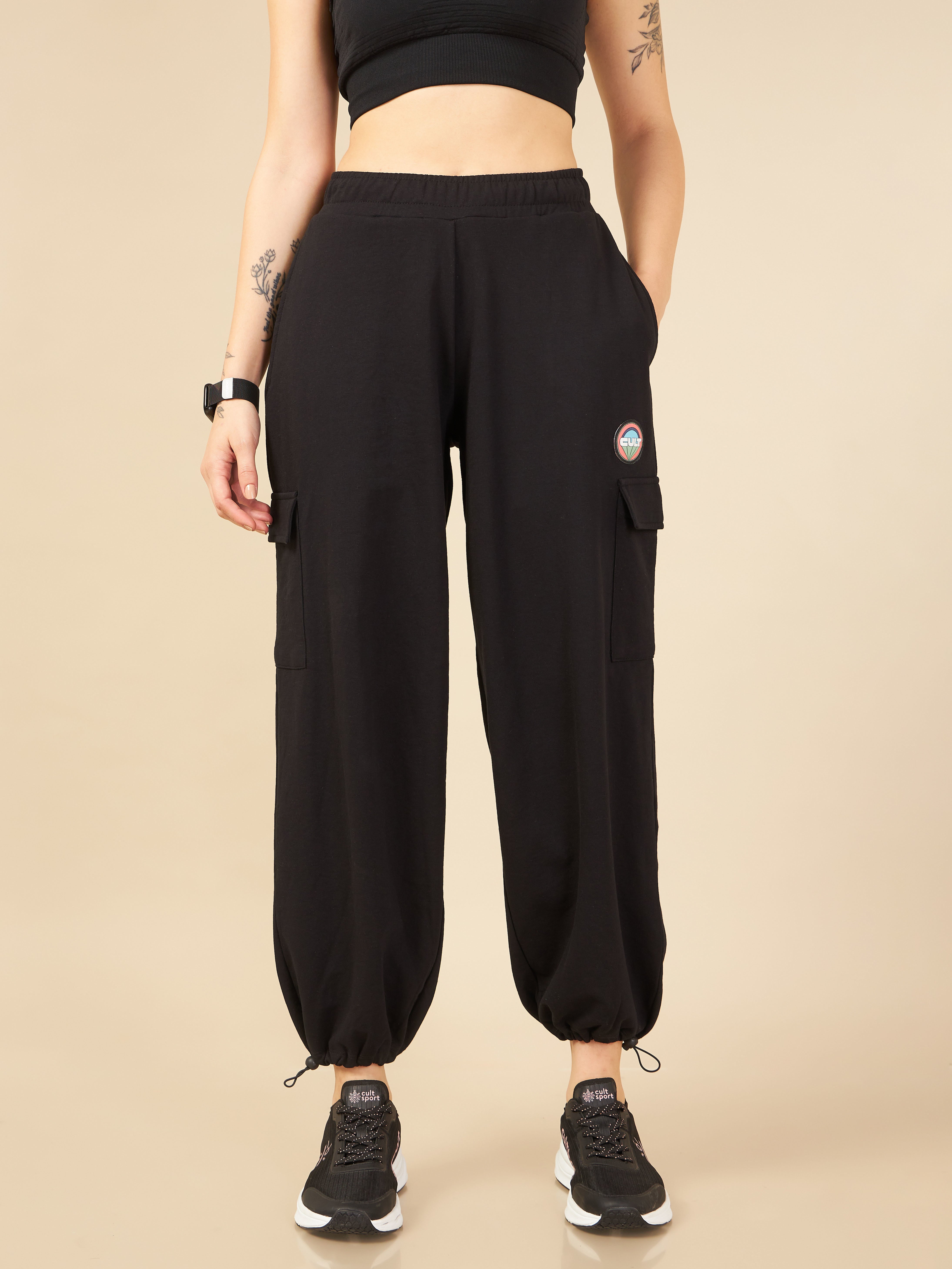 Women Black Club Utility Joggers