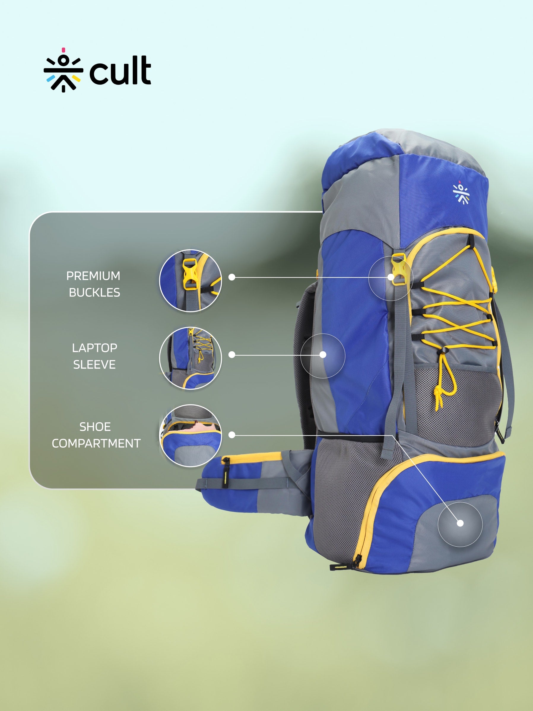 Travel Rucksack 75 L Blue