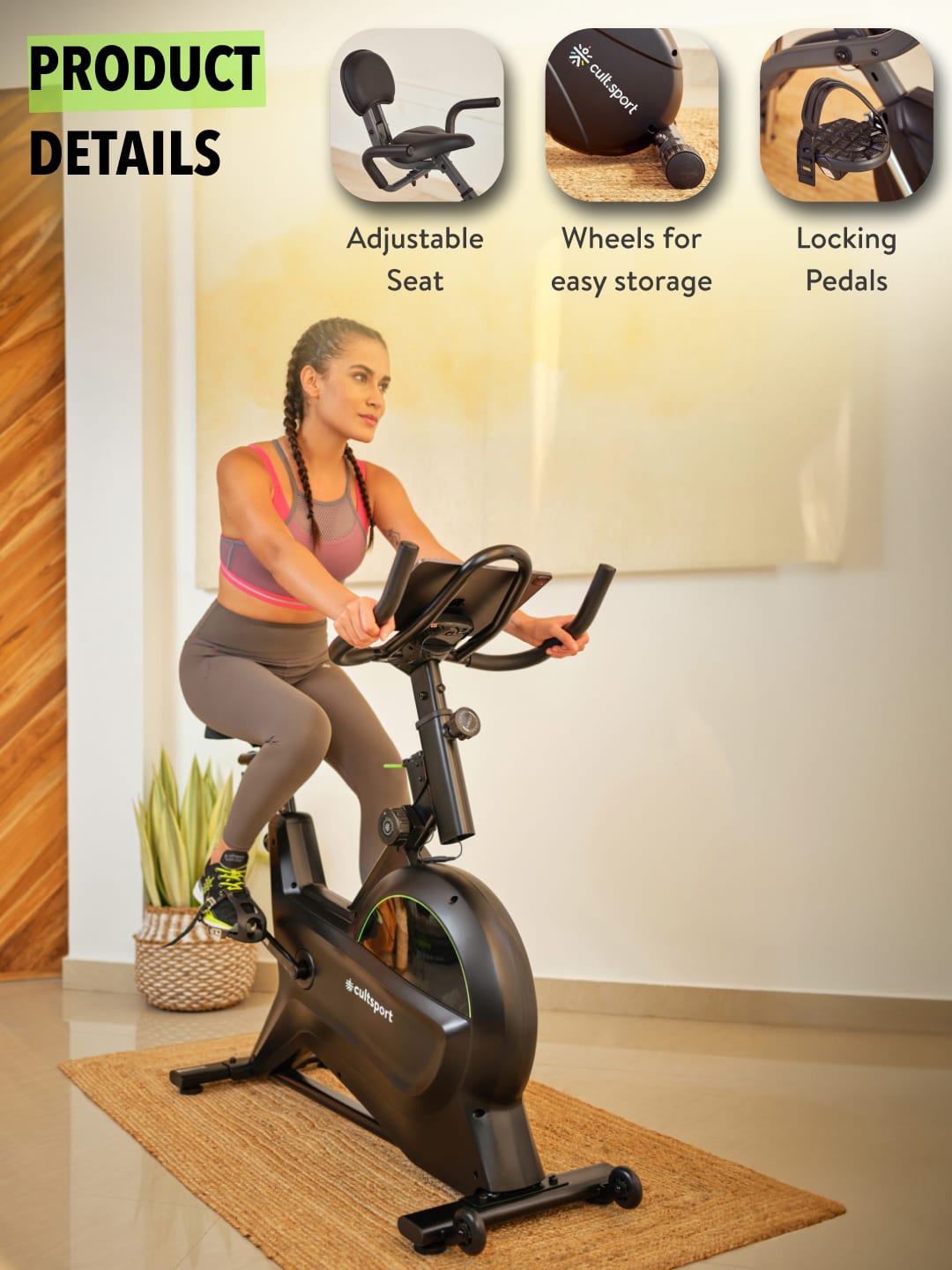 Smartbike c1: Spin bike with 8-level magnetic resistance (with 6 months extended warranty)