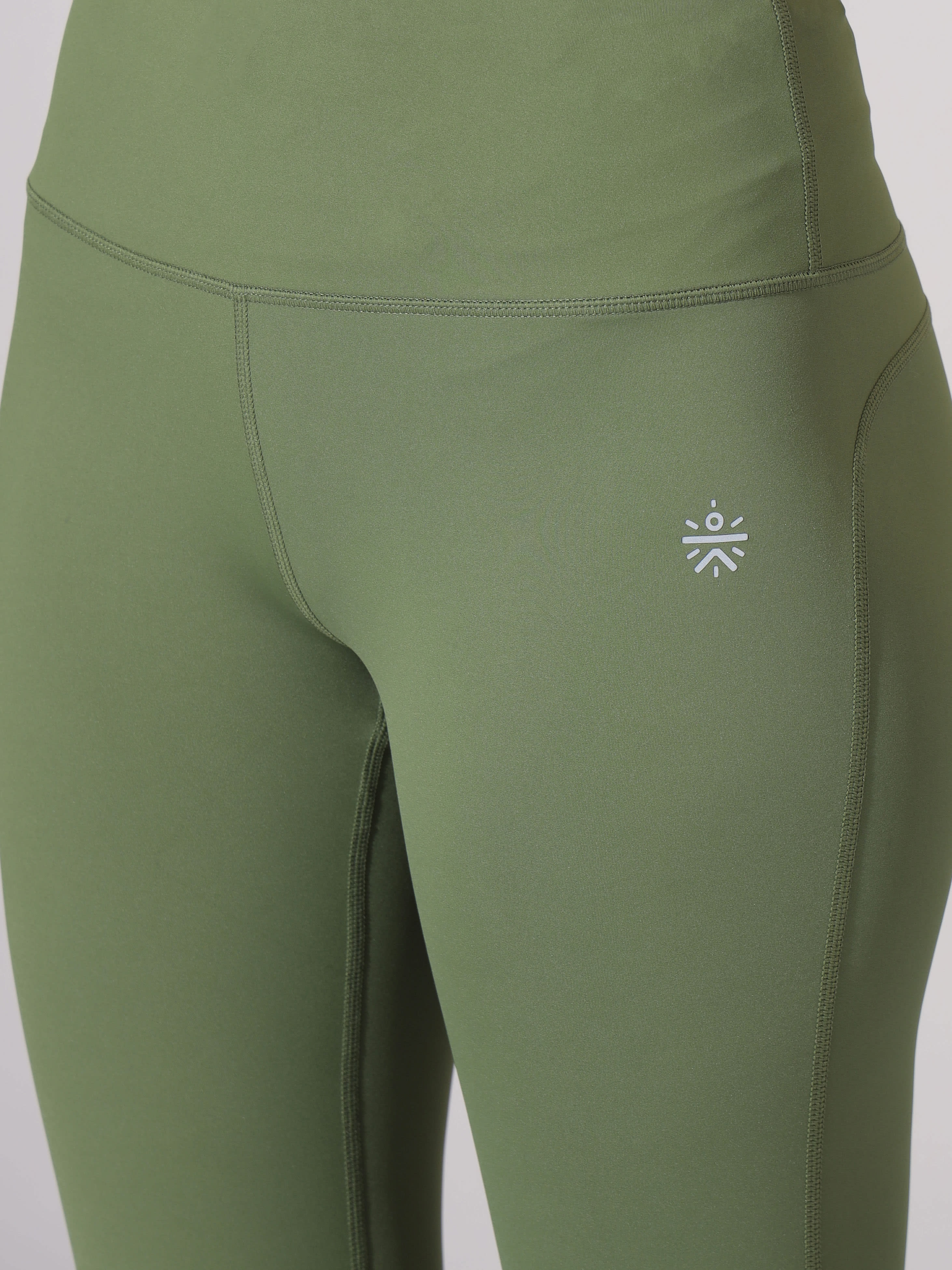 Olive Absolute Fit Solid Workout Tights