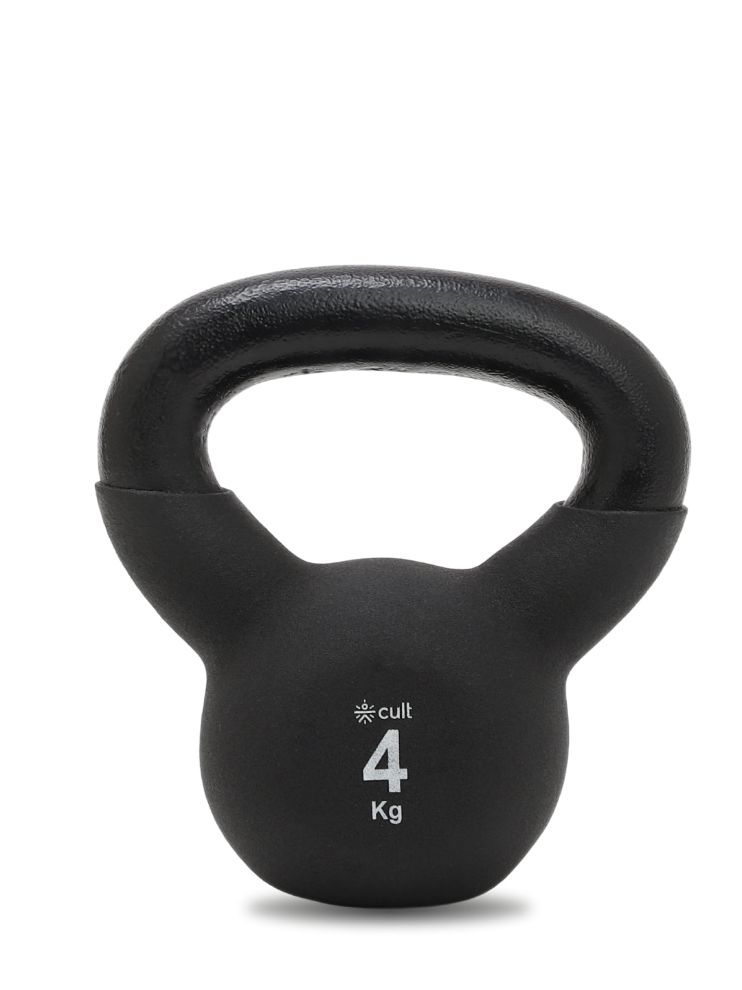 Cult 4kg Neoprene Anti-Slip Grip Kettlebell for Home Workout - Black
