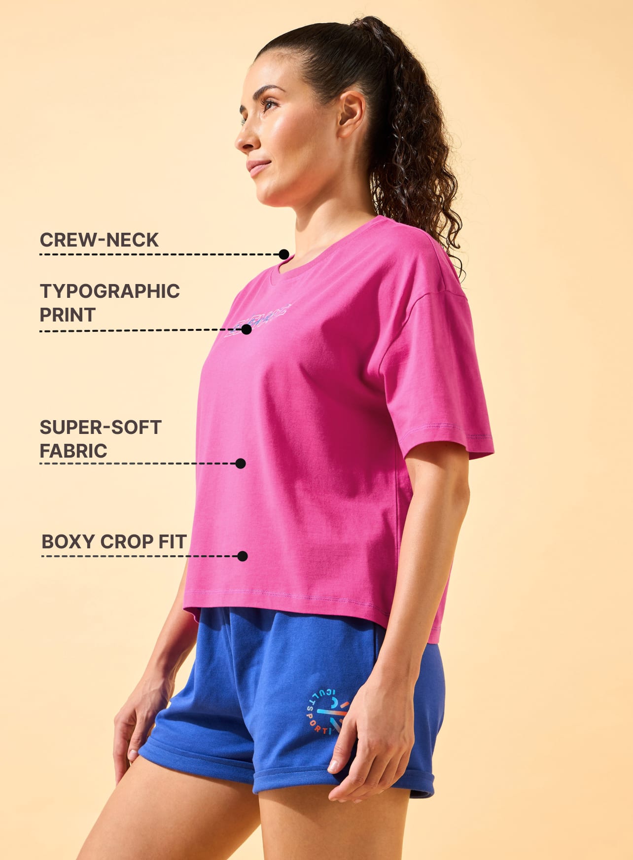 Elevate Print Cropped T-shirt