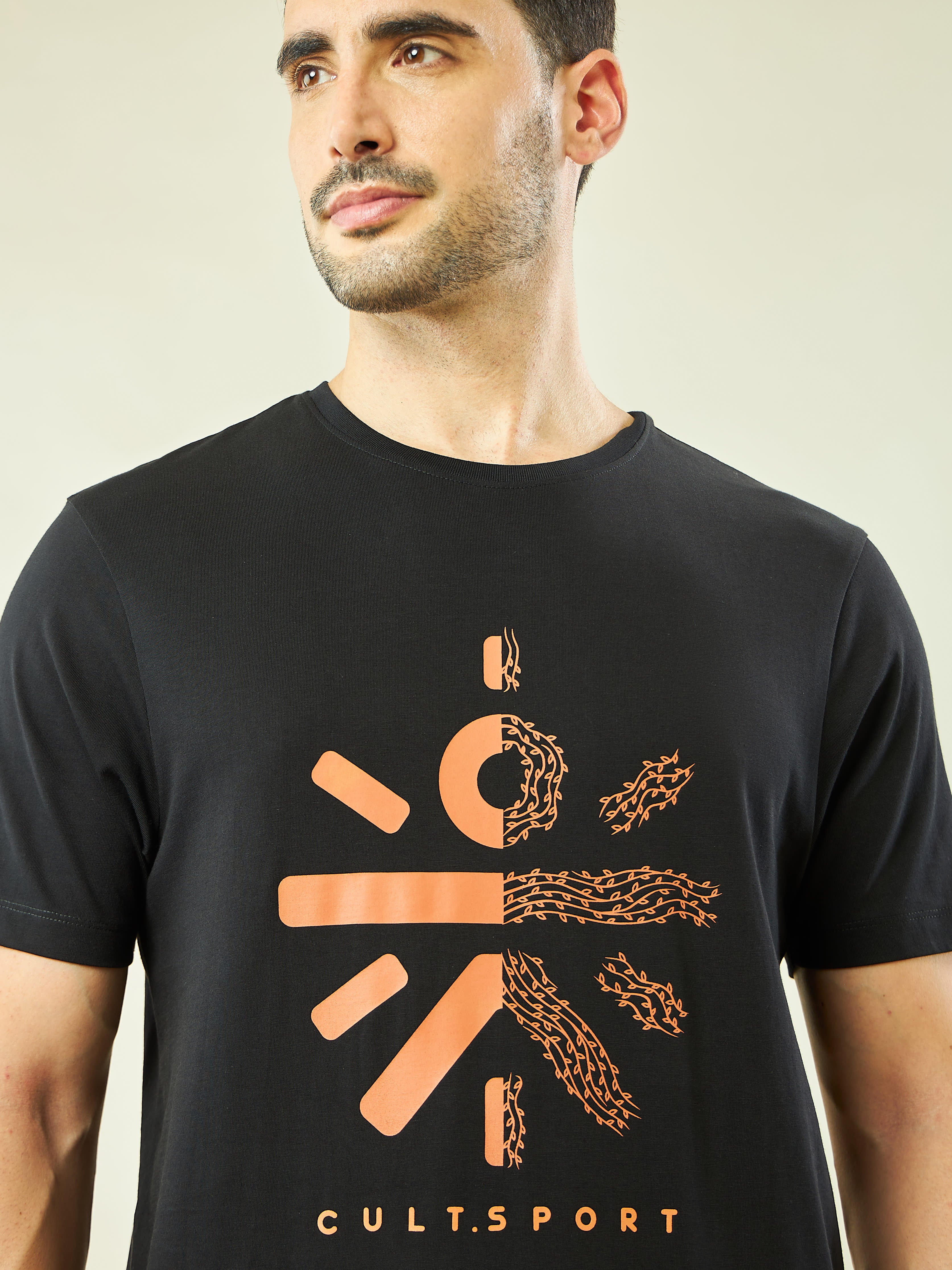 Logo Graphic Print Yoga T-shirt