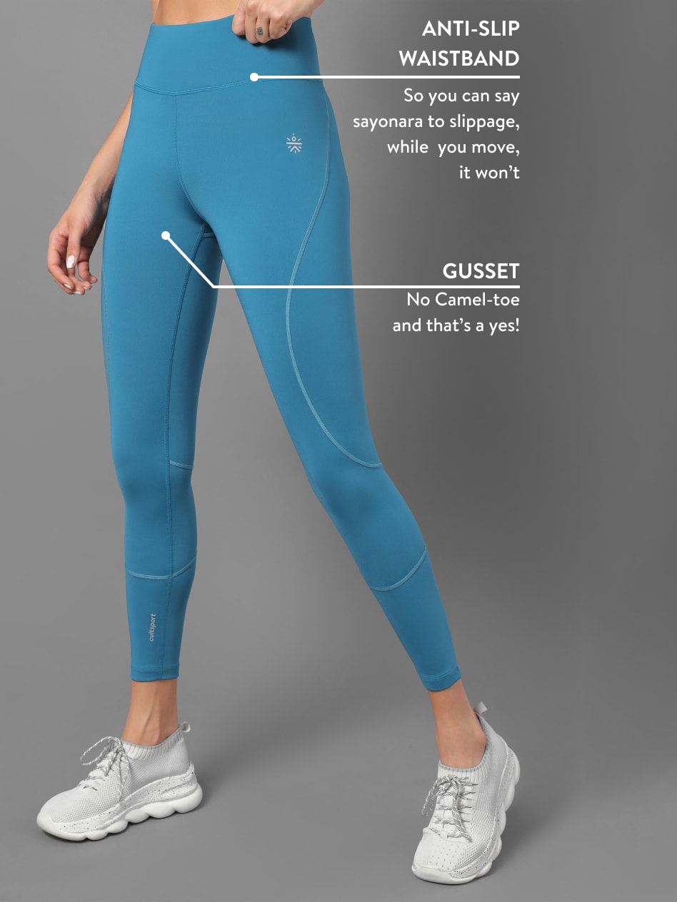 Shaded Spruce AbsoluteFit Curved Panel Workout Tights