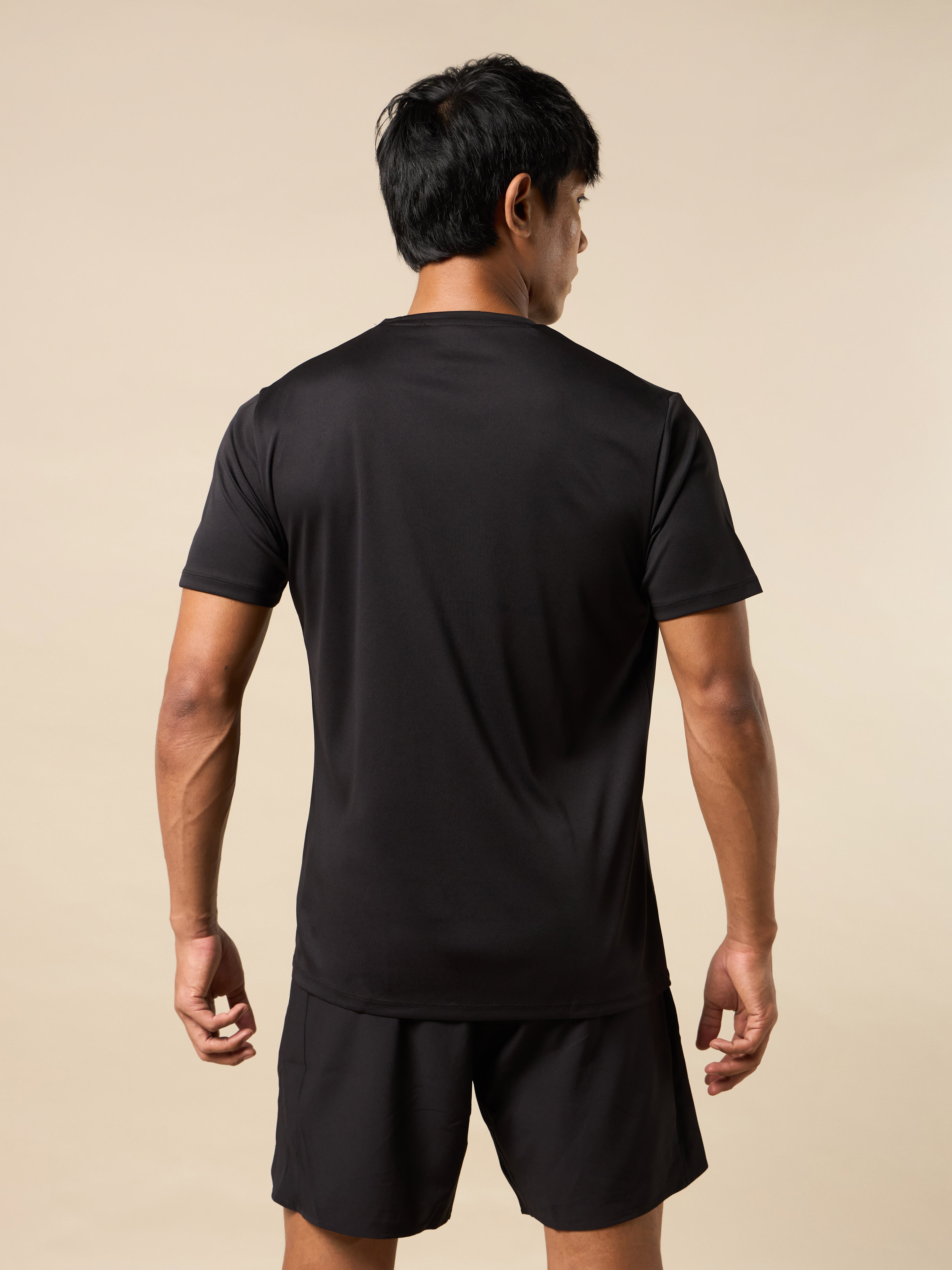 Men's Black Brand Carrier Print T-shirt