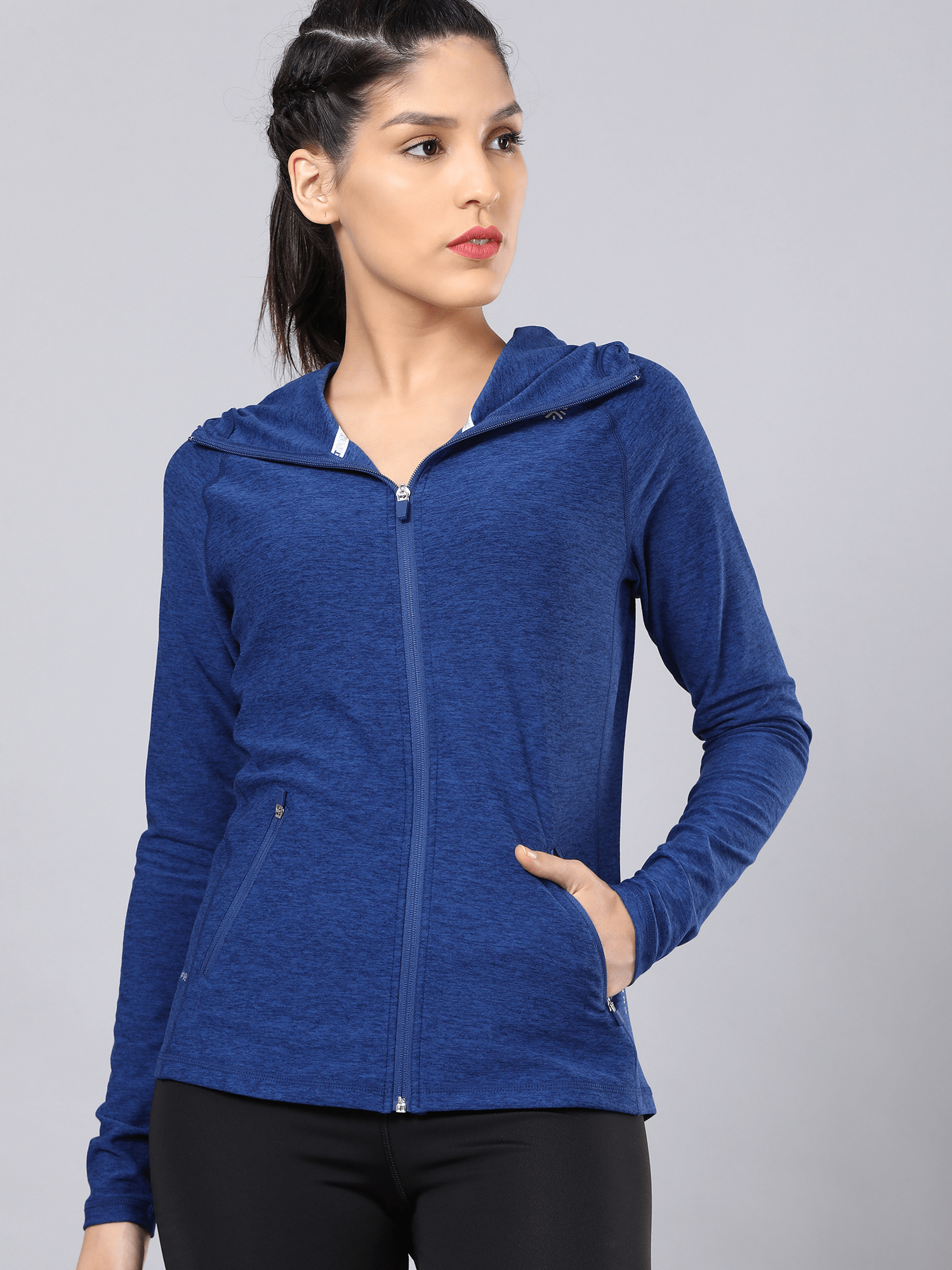 Vital Emerge Blue Zip Through Hoodie Sweatshirt