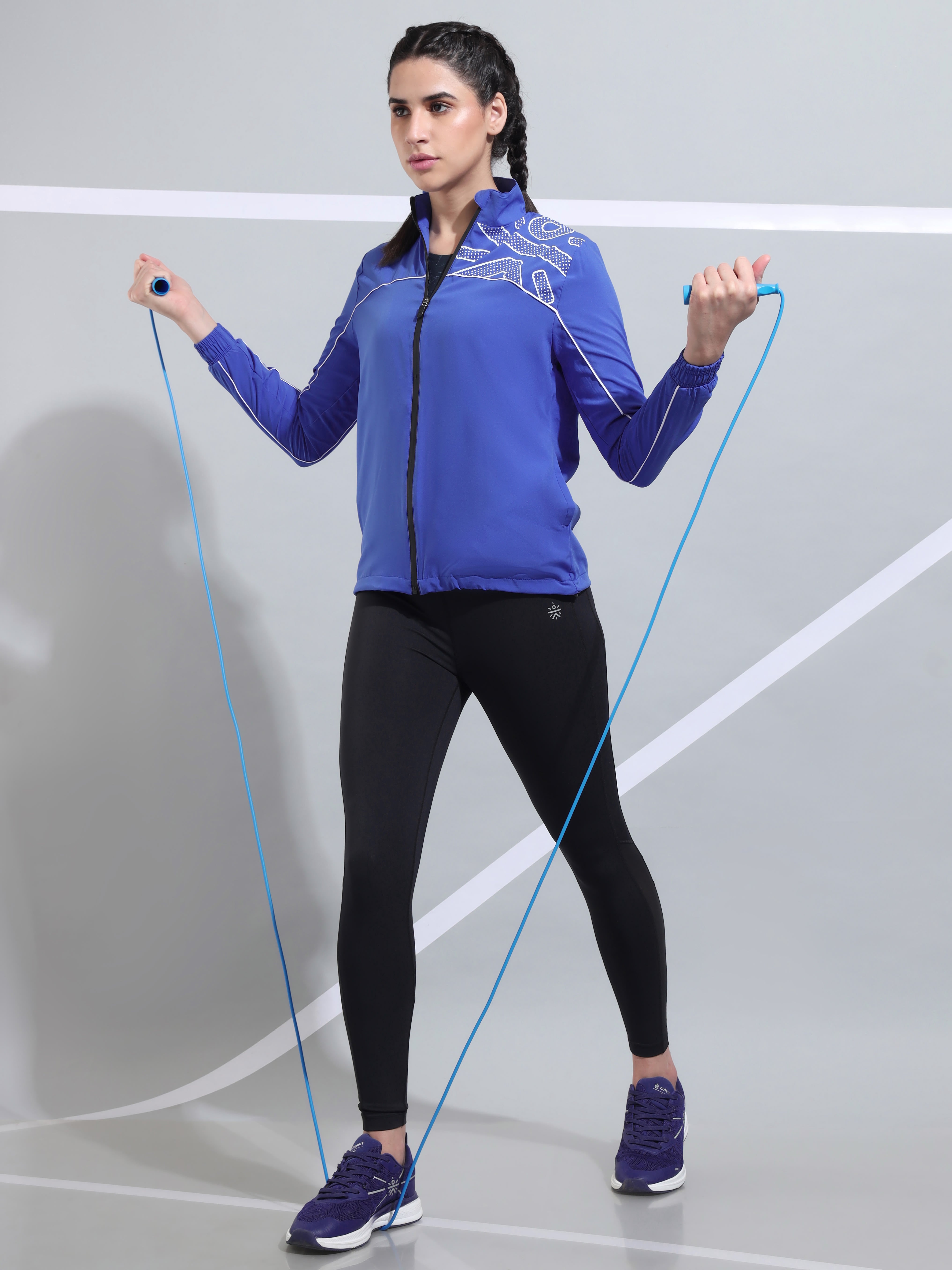 Active Zip Through Jacket with Contrast Piping