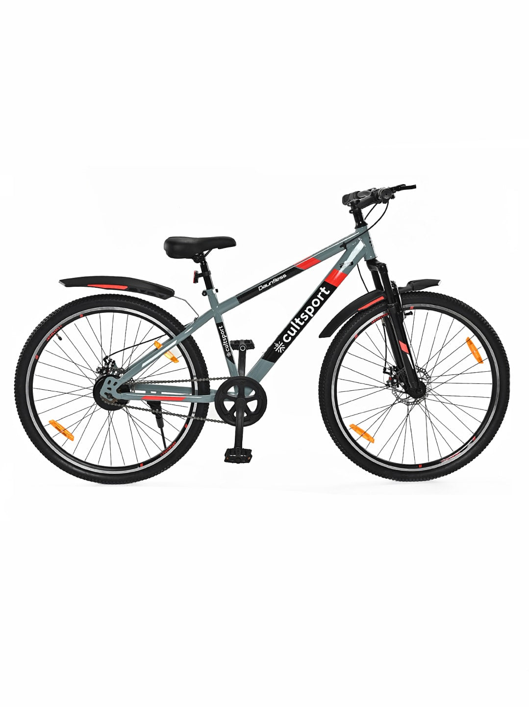 Dauntless29Grey Steel Single Speed 27.5 inch Mountain Cycle, Front Suspension, Double Wall Rim, Free Trainer Sessions, Cycling Event