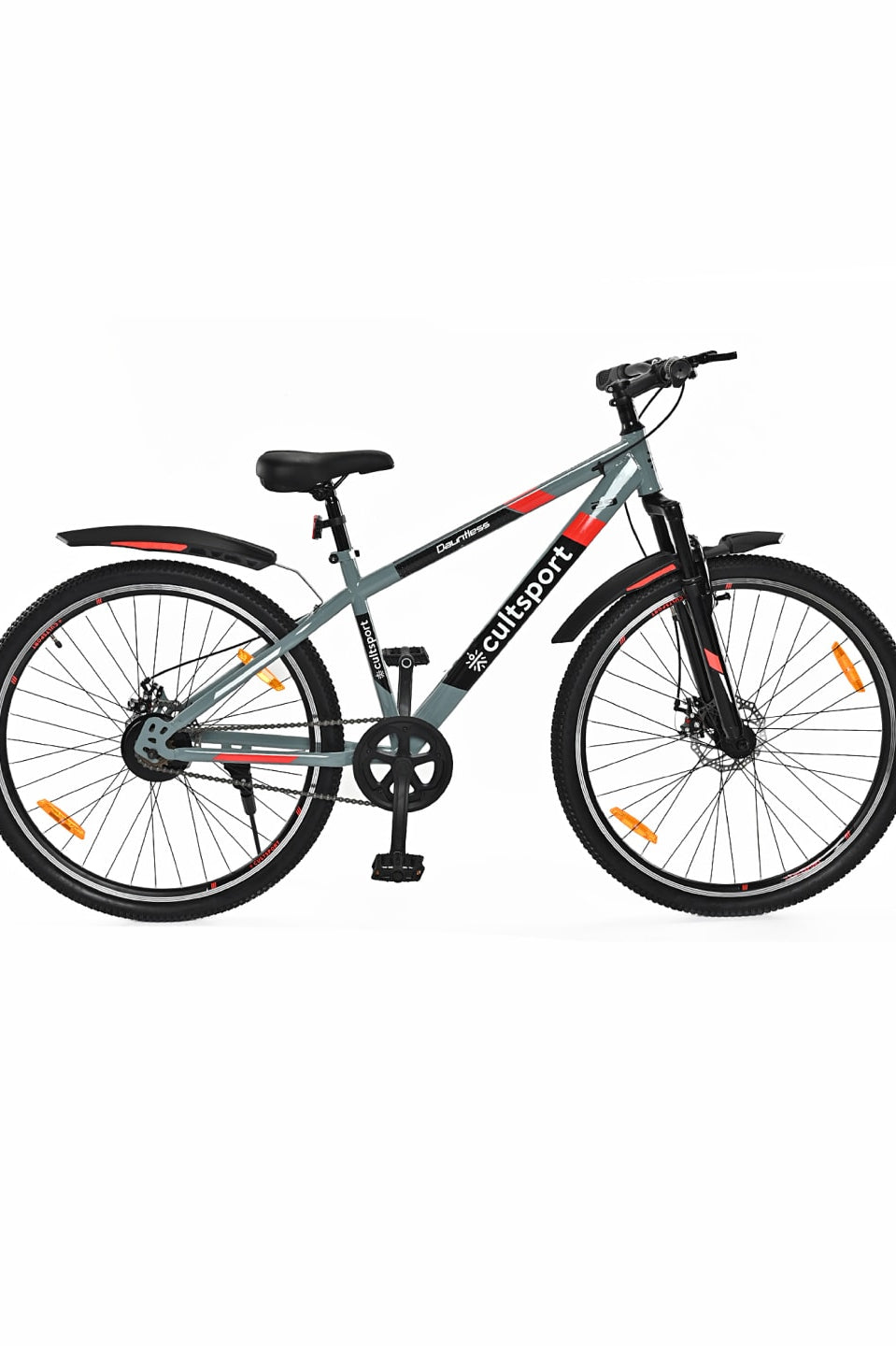 Dauntless29Grey Steel Single Speed 27.5 inch Mountain Cycle, Front Suspension, Double Wall Rim, Free Trainer Sessions, Cycling Event