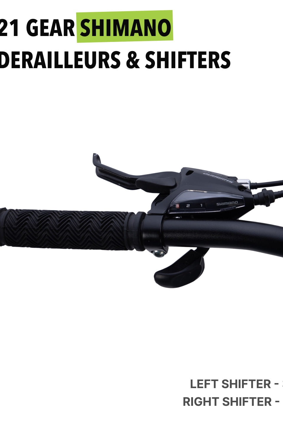 Monstro 26T Fat Bike – 21 Speed Shimano Gear, Front Suspension, Dual Disc Brake, Black