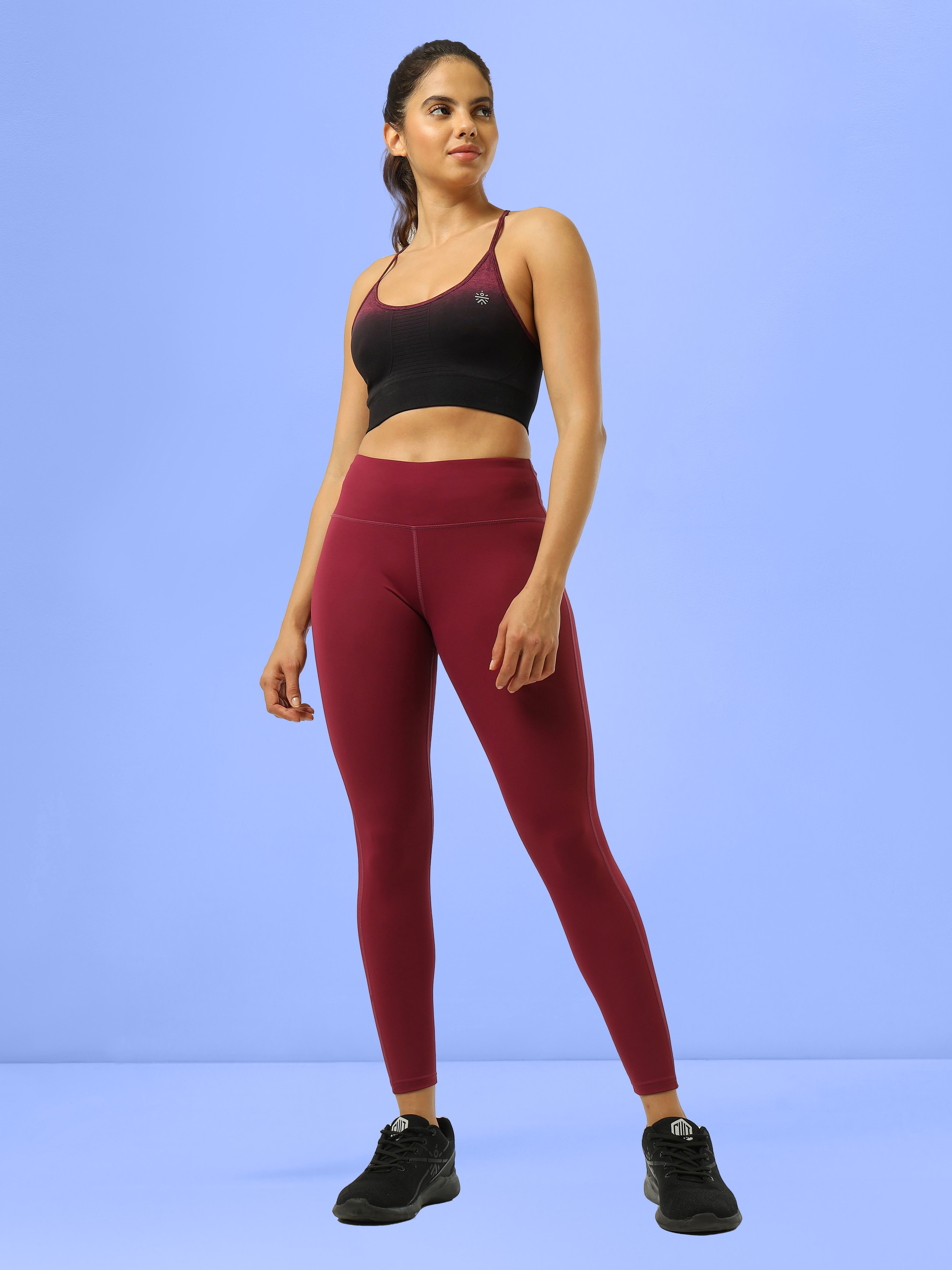 Red & Black Pack of 2 High Waist Compression Tights