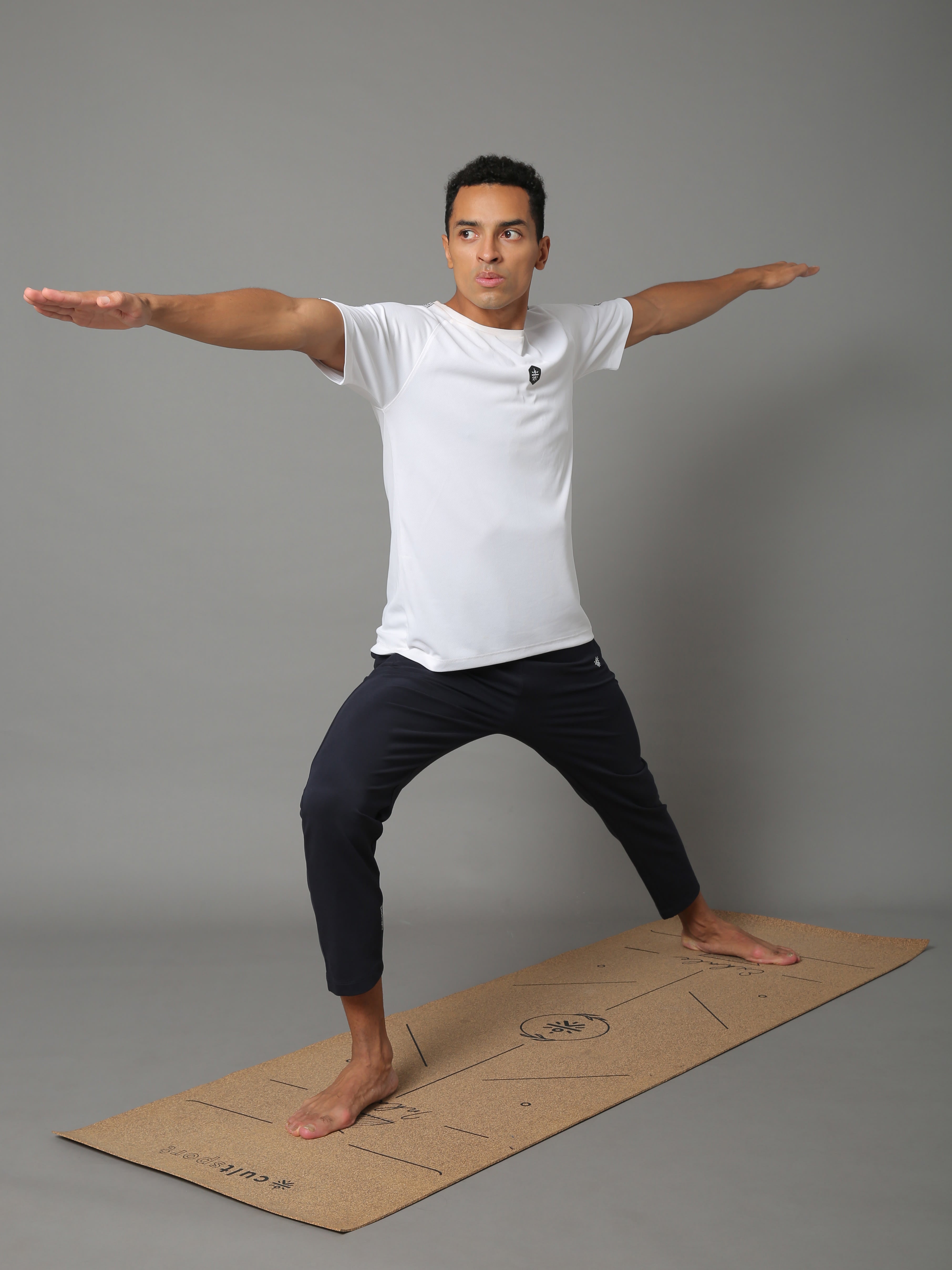 2 in 1 Workout/Yoga Cork (Eco Friendly) Mat (3mm) With Stance Marking