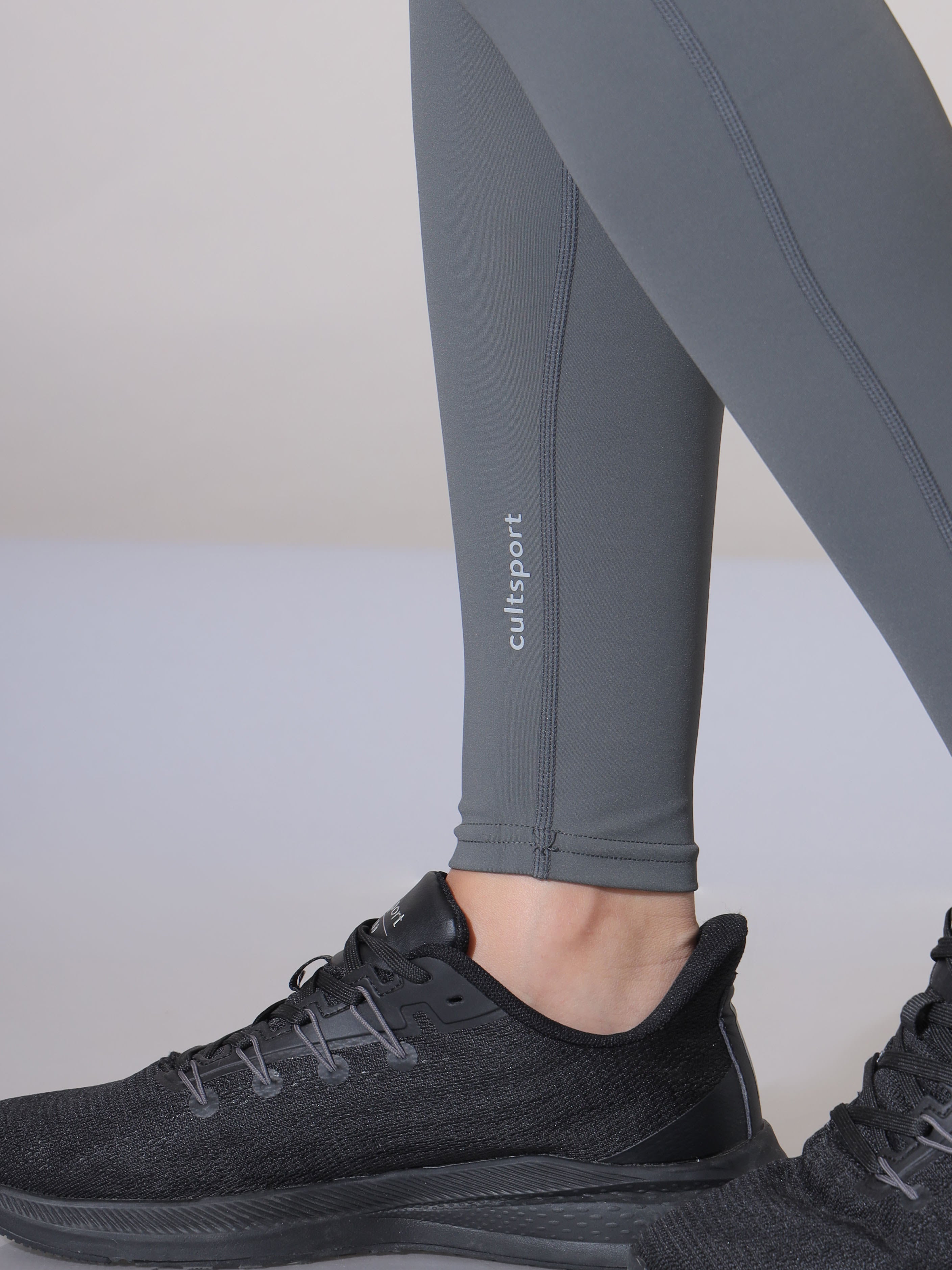 Grey Absolute Fit Solid Workout Tights