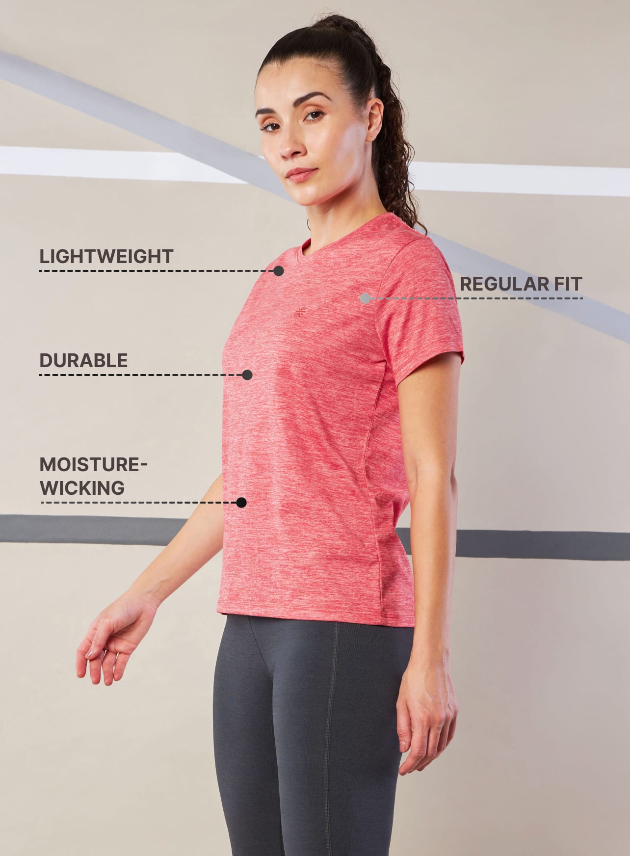 Women's Train All Day Red Comfortech T-shirt