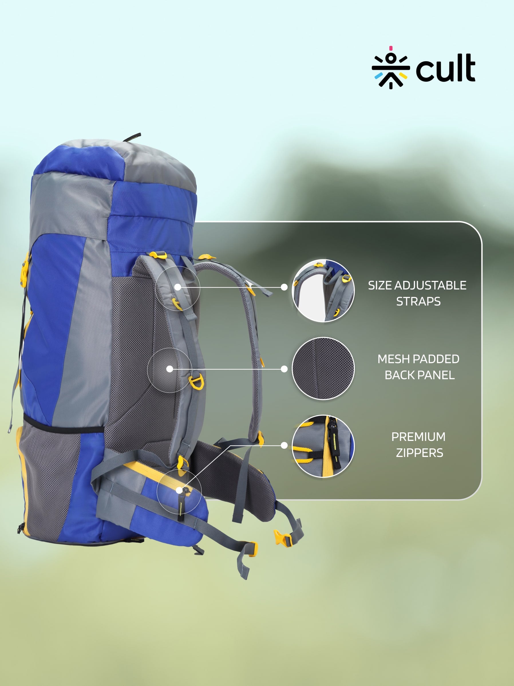 Travel Rucksack 75 L Blue